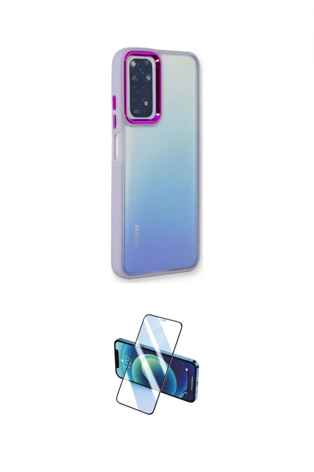 ieg™ Redmi Note 11 Pro Kılıf Eksen Doku Prime - Siyah 3D Antistatik Cam Ekran Koruyucu