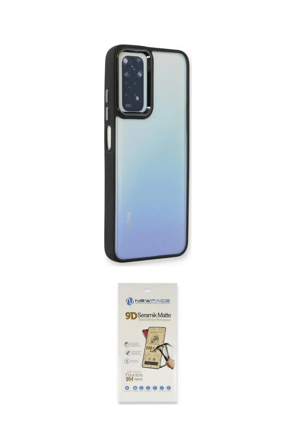 ieg™ Redmi Note 11 Pro Kılıf Eksen Doku Prime - Siyah Mat Seramik Nano Ekran Koruyucu