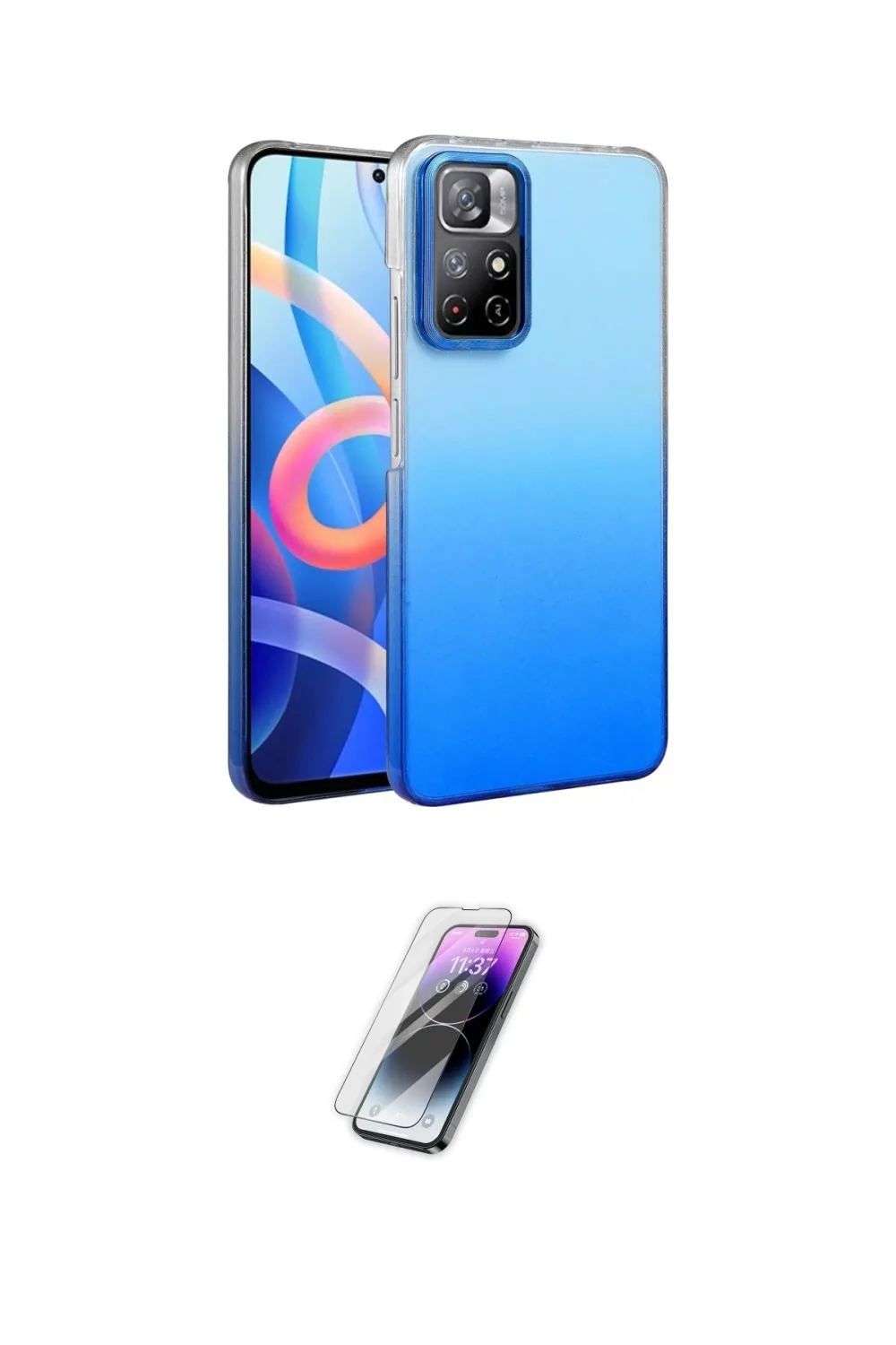 ieg™ Redmi Note 11 Pro Kılıf Kıvılcım Minimal Özel Seri - Şeffaf Pasifik Cam Ekran Koruyucu