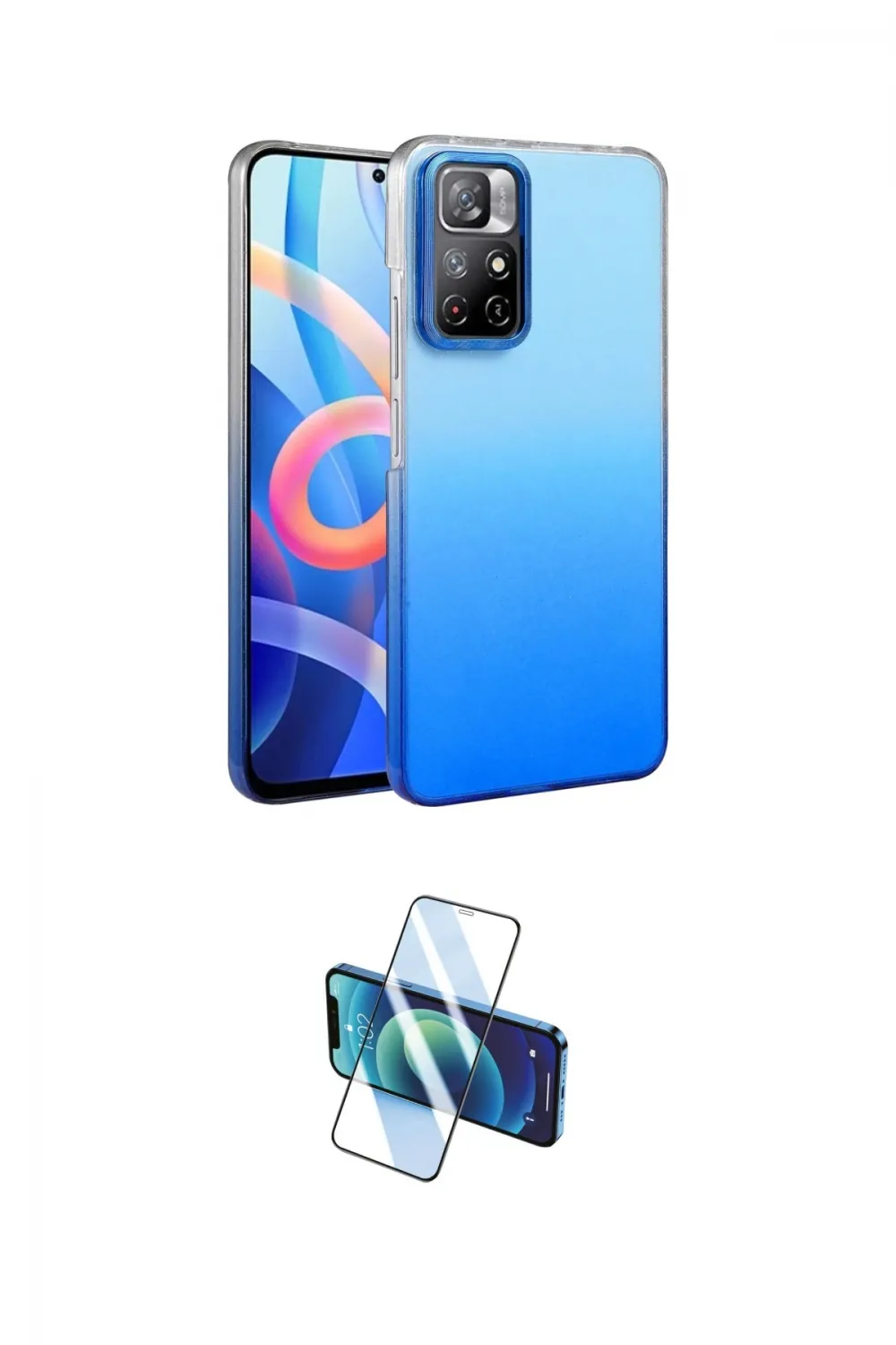 ieg™ Redmi Note 11 Pro Kılıf Kıvılcım Minimal Özel Seri - Siyah 3D Antistatik Cam Ekran Koruyucu