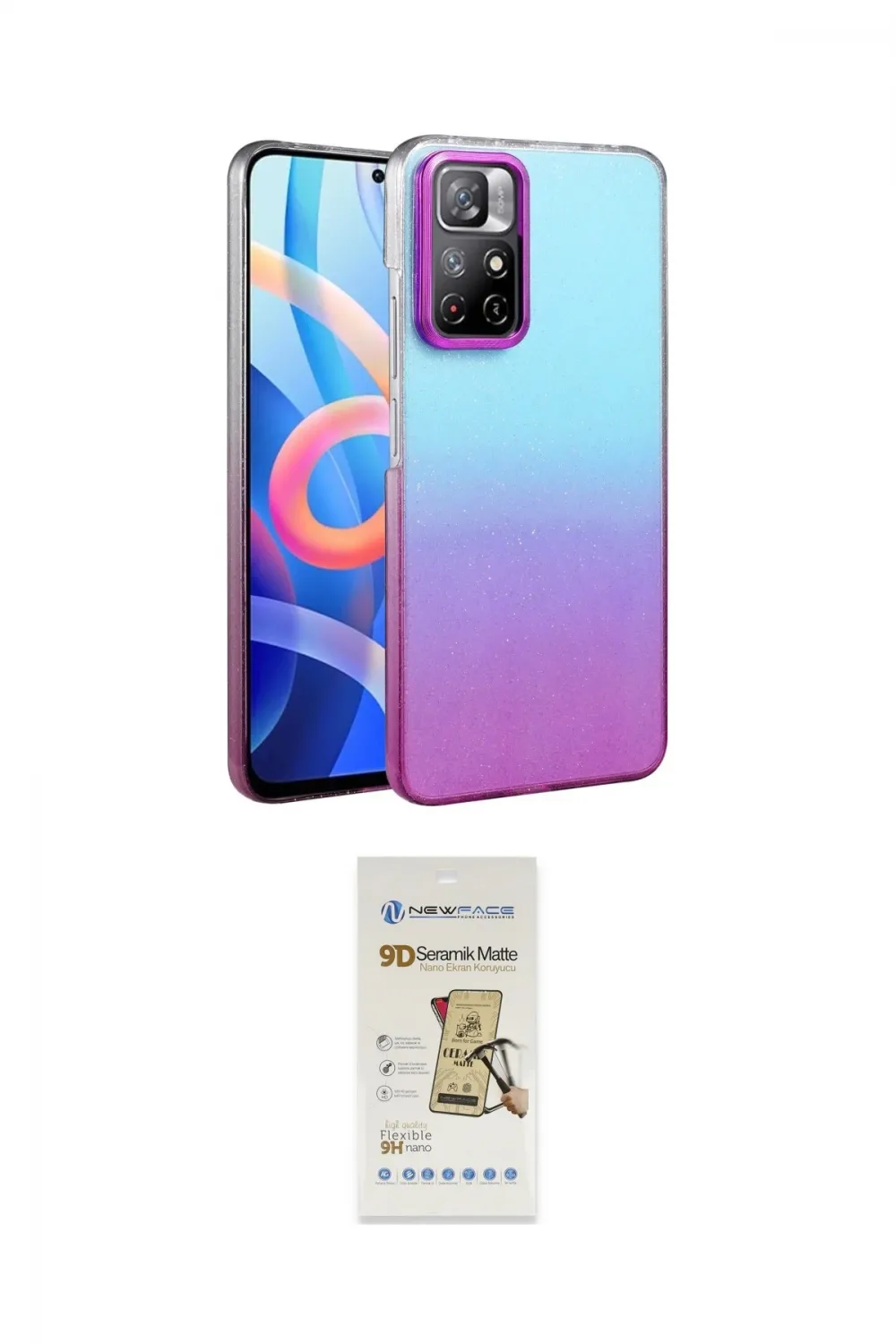 ieg™ Redmi Note 11 Pro Kılıf Kıvılcım Minimal Özel Seri - Siyah Mat Seramik Nano Ekran Koruyucu