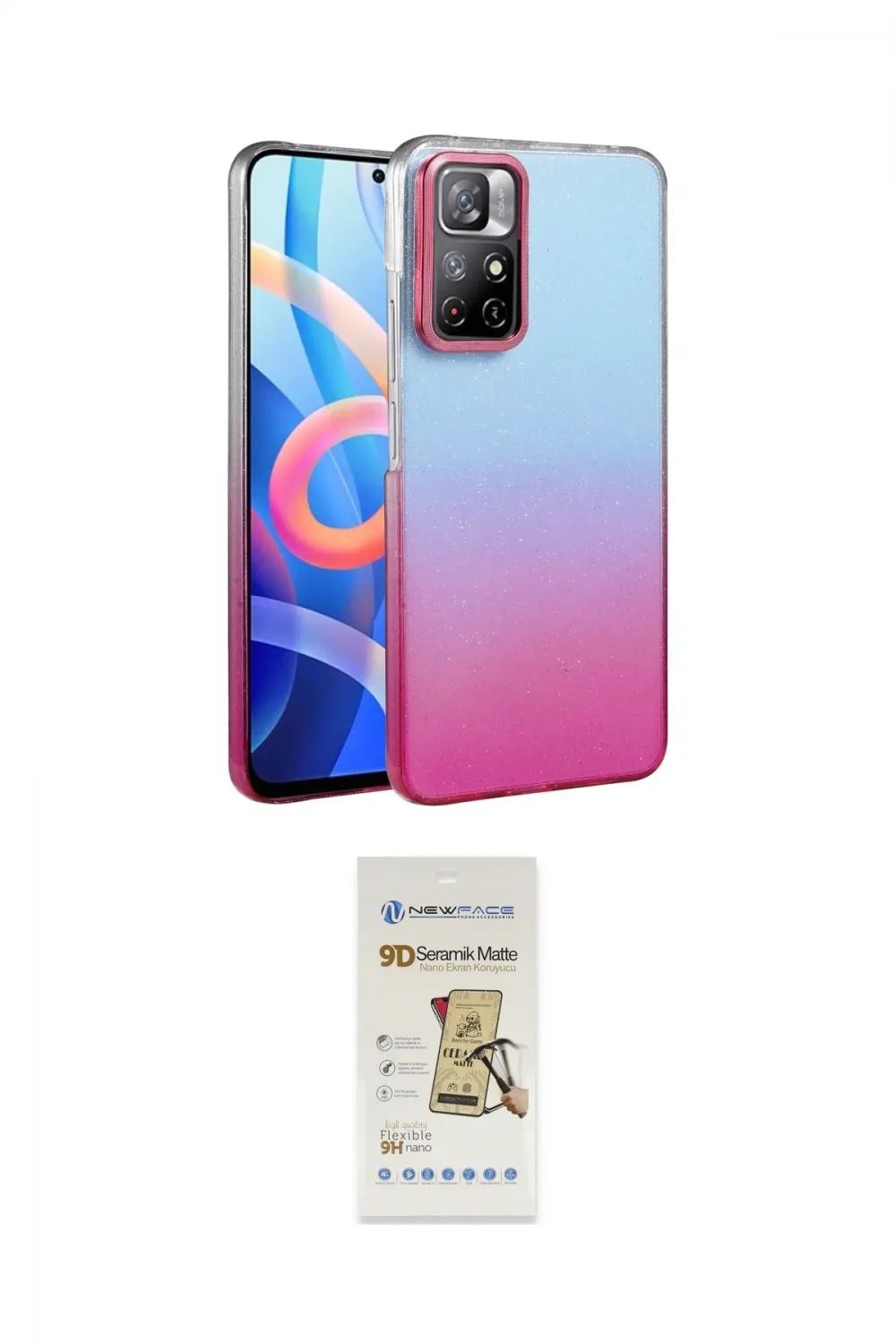 ieg™ Redmi Note 11 Pro Kılıf Kıvılcım Minimal Özel Seri - Siyah Mat Seramik Nano Ekran Koruyucu