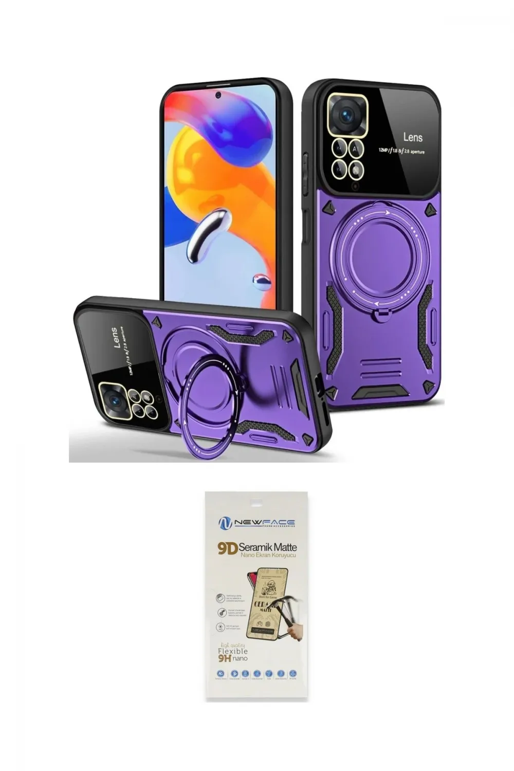 ieg™ Redmi Note 11 Pro Kılıf Kıvılcım Modern Serisi - Siyah Mat Seramik Nano Ekran Koruyucu