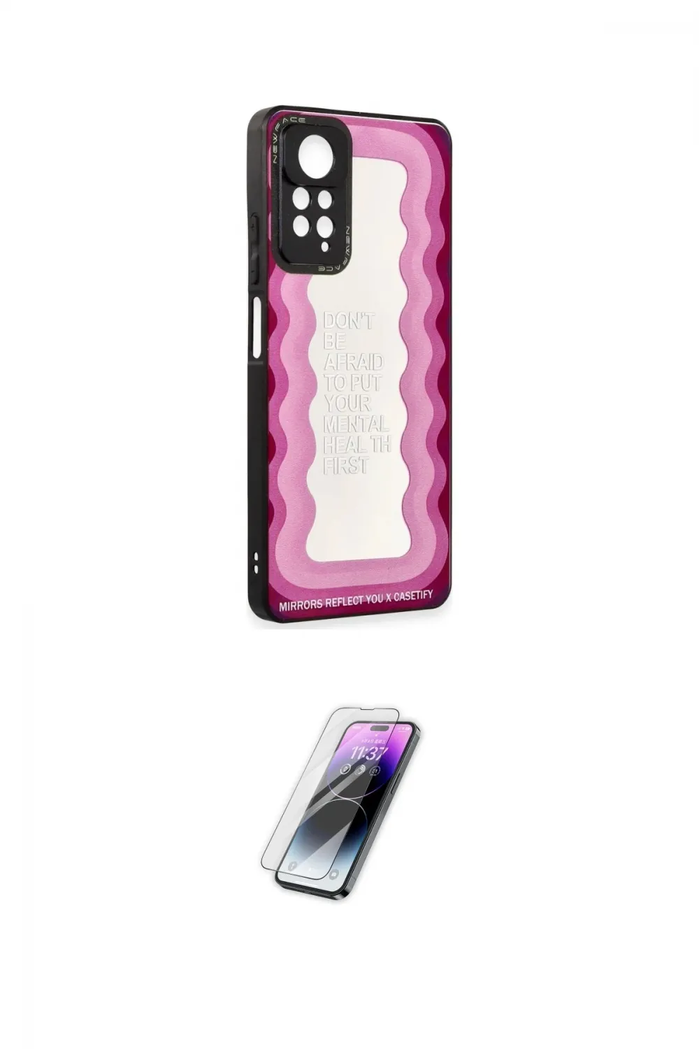 ieg™ Redmi Note 11 Pro Kılıf Odak Klasik Serisi - Şeffaf Pasifik Cam Ekran Koruyucu