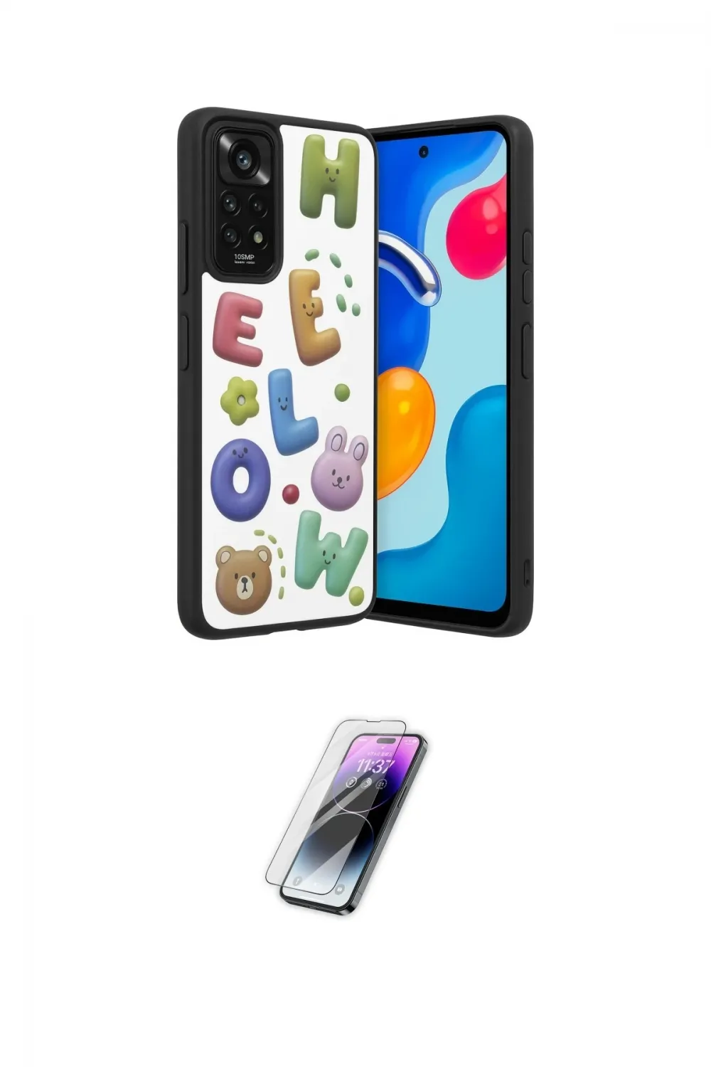 ieg™ Redmi Note 11 Pro Kılıf Odak Klasik Serisi - Şeffaf Pasifik Cam Ekran Koruyucu