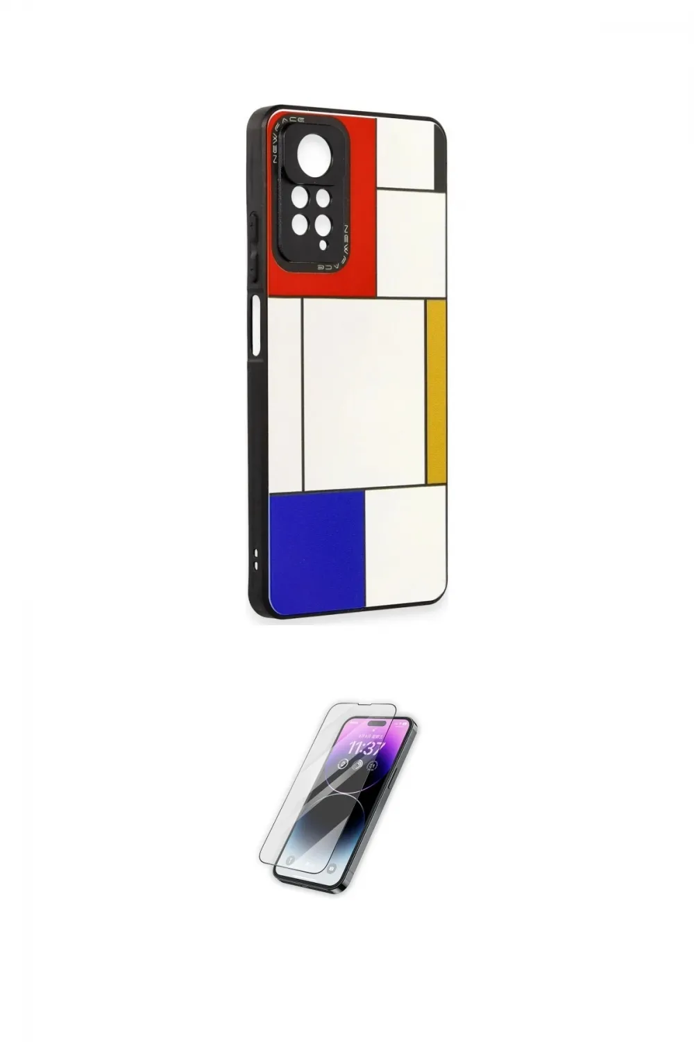 ieg™ Redmi Note 11 Pro Kılıf Odak Klasik Serisi - Şeffaf Pasifik Cam Ekran Koruyucu