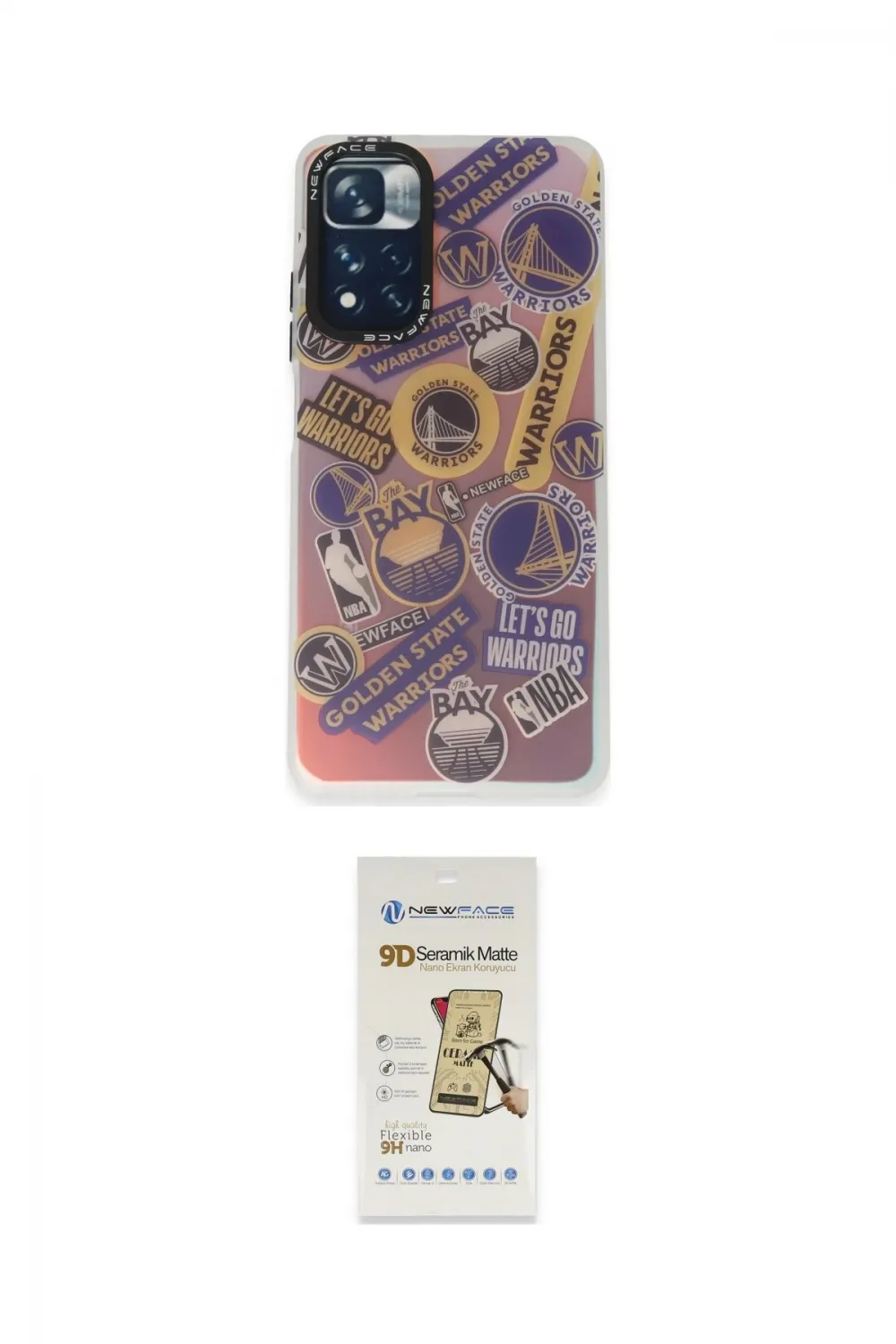 ieg™ Redmi Note 11 Pro Kılıf Siluet Çizgi Koleksiyonu - Siyah Mat Seramik Nano Ekran Koruyucu