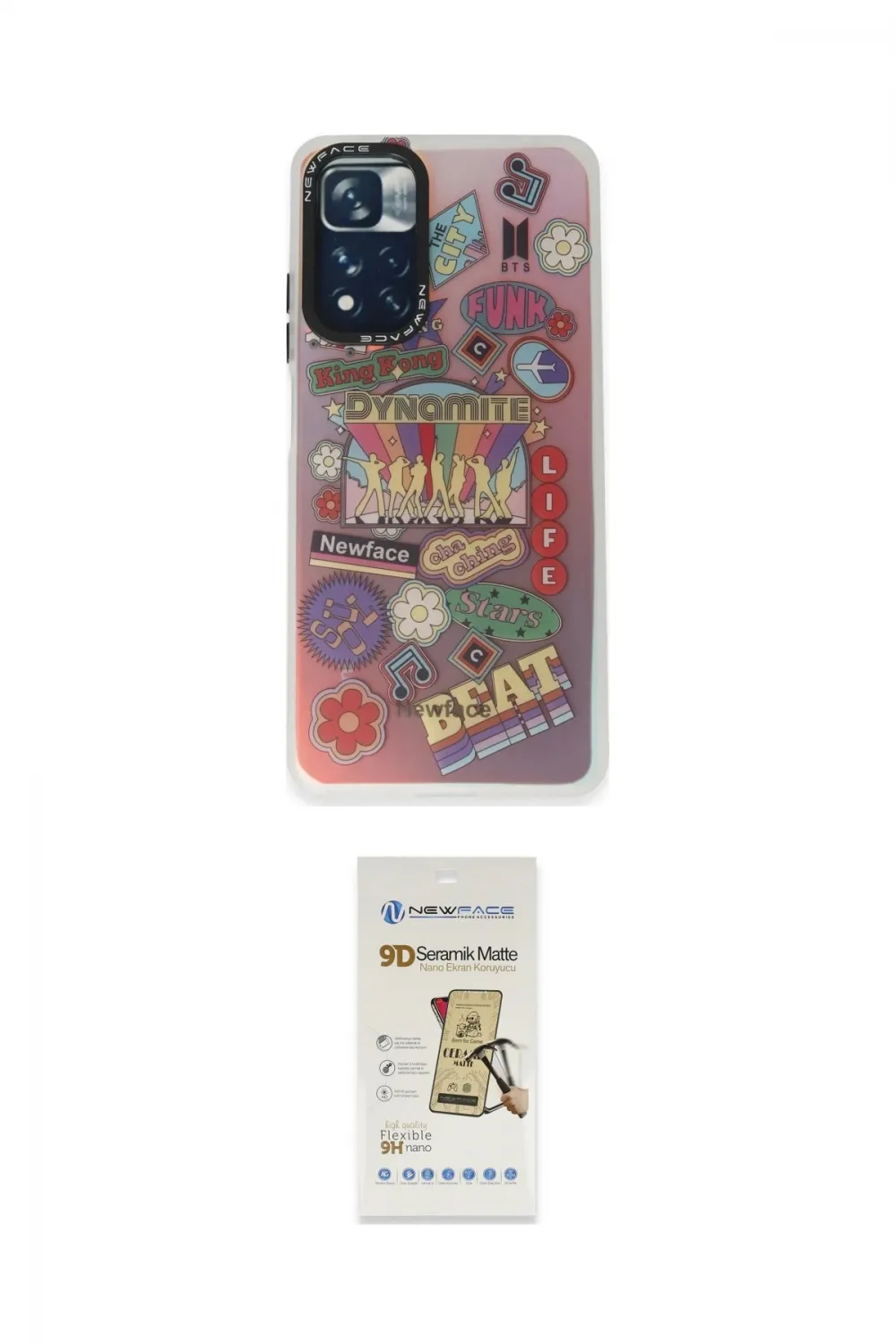 ieg™ Redmi Note 11 Pro Kılıf Siluet Çizgi Koleksiyonu - Siyah Mat Seramik Nano Ekran Koruyucu