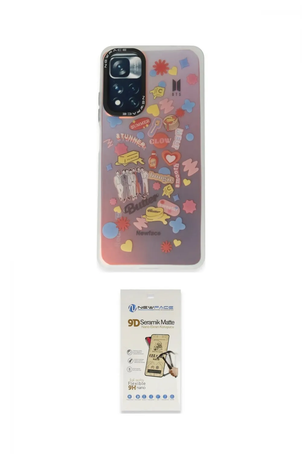 ieg™ Redmi Note 11 Pro Kılıf Siluet Çizgi Koleksiyonu - Siyah Mat Seramik Nano Ekran Koruyucu