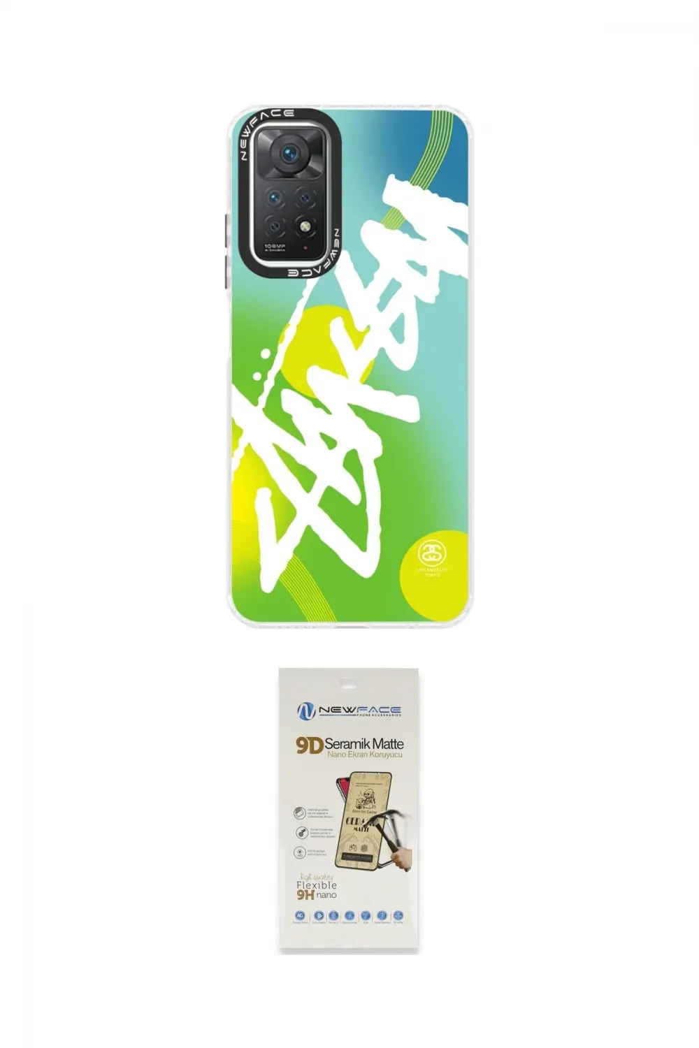 ieg™ Redmi Note 11 Pro Kılıf Siluet Çizgi Koleksiyonu - Siyah Mat Seramik Nano Ekran Koruyucu