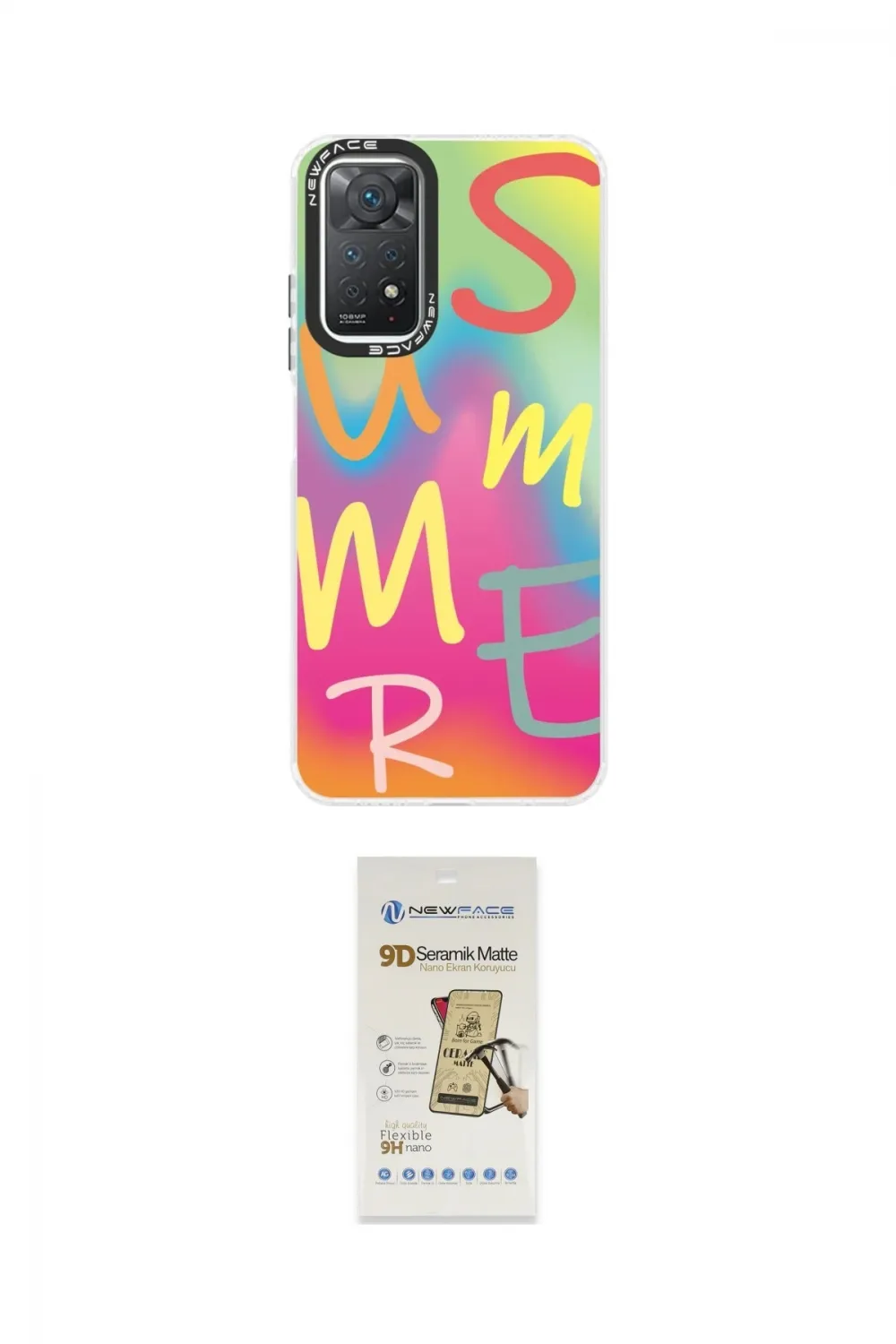 ieg™ Redmi Note 11 Pro Kılıf Siluet Çizgi Koleksiyonu - Siyah Mat Seramik Nano Ekran Koruyucu