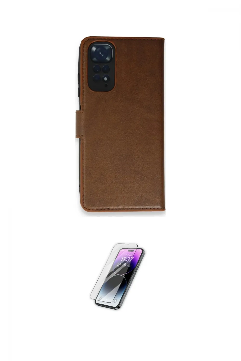 ieg™ Redmi Note 11 Pro Kılıf Siluet Işık Serisi - Şeffaf Pasifik Cam Ekran Koruyucu