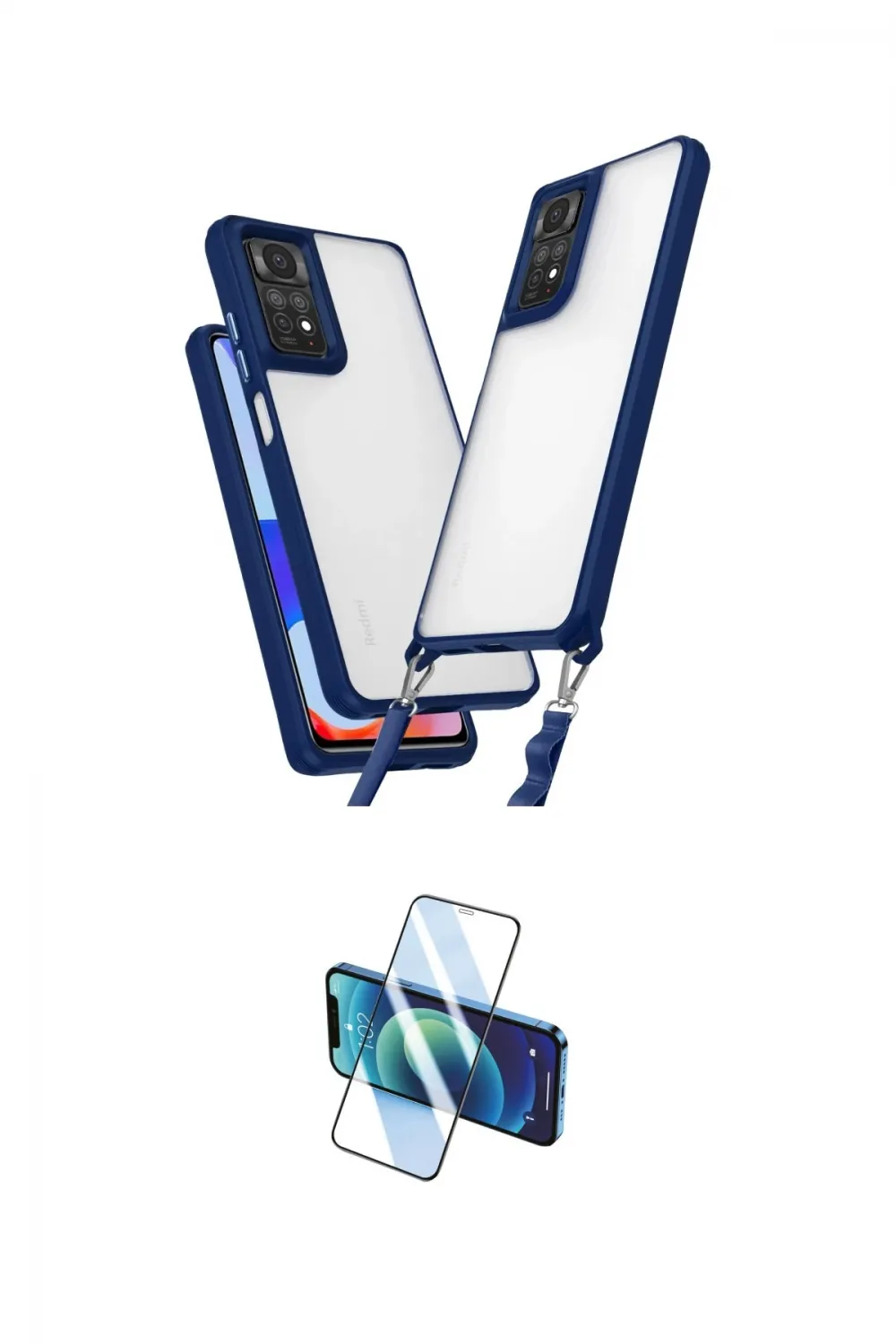 ieg™ Redmi Note 11 Pro Kılıf Ufuk Klasik - Siyah 3D Antistatik Cam Ekran Koruyucu