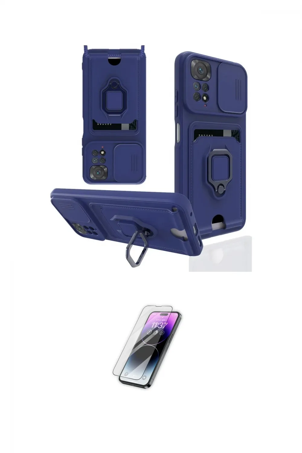 ieg™ Redmi Note 11 Pro Kılıf Vadi Form Prime - Şeffaf Pasifik Cam Ekran Koruyucu