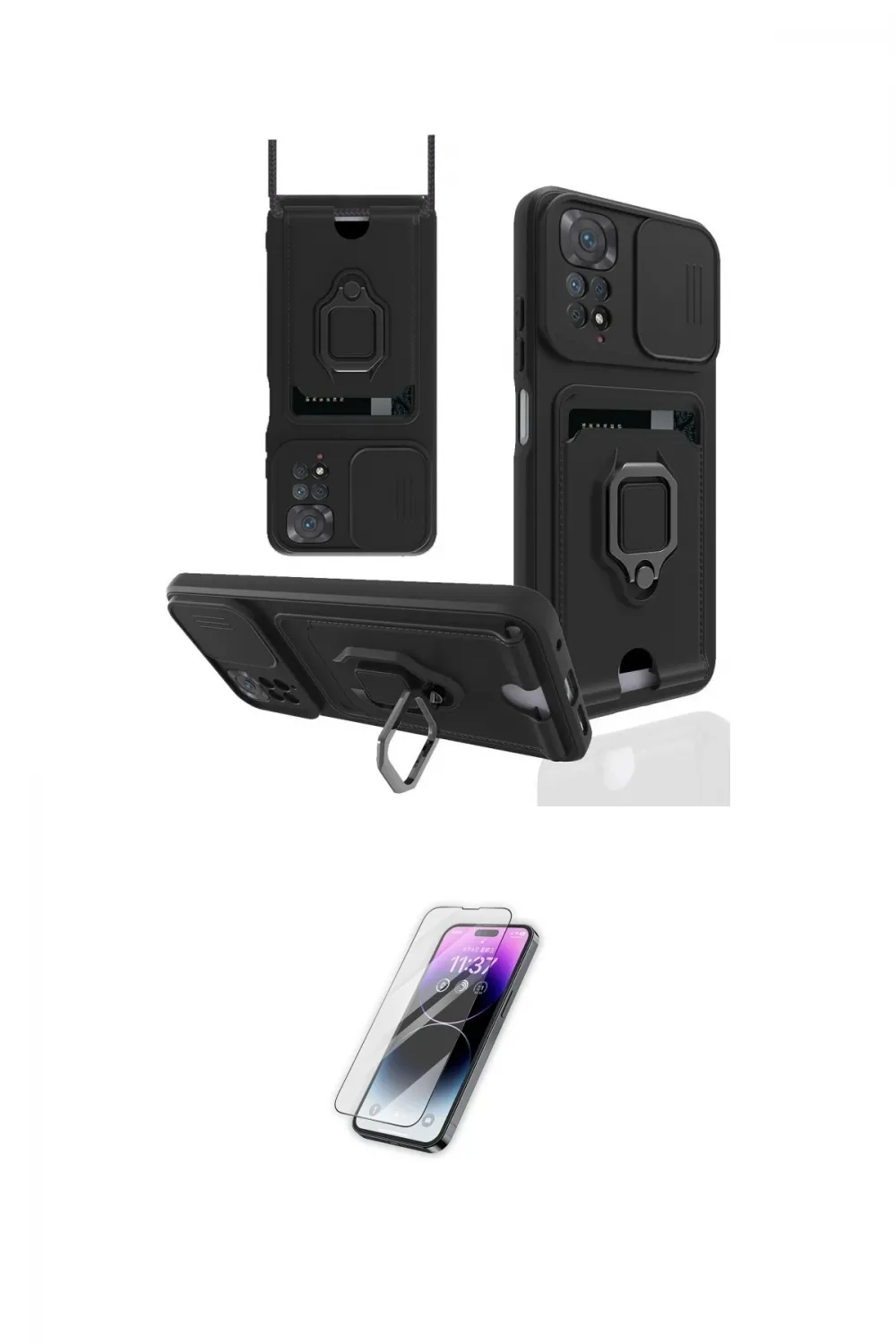 ieg™ Redmi Note 11 Pro Kılıf Vadi Form Prime - Şeffaf Pasifik Cam Ekran Koruyucu