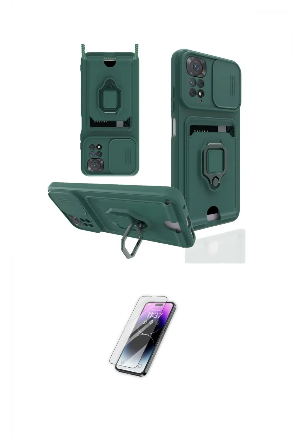 ieg™ Redmi Note 11 Pro Kılıf Vadi Form Prime - Şeffaf Pasifik Cam Ekran Koruyucu