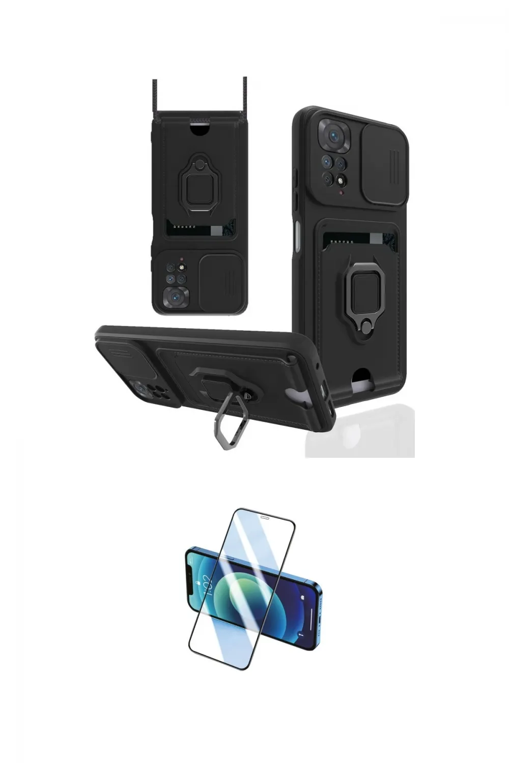 ieg™ Redmi Note 11 Pro Kılıf Vadi Form Prime - Siyah 3D Antistatik Cam Ekran Koruyucu