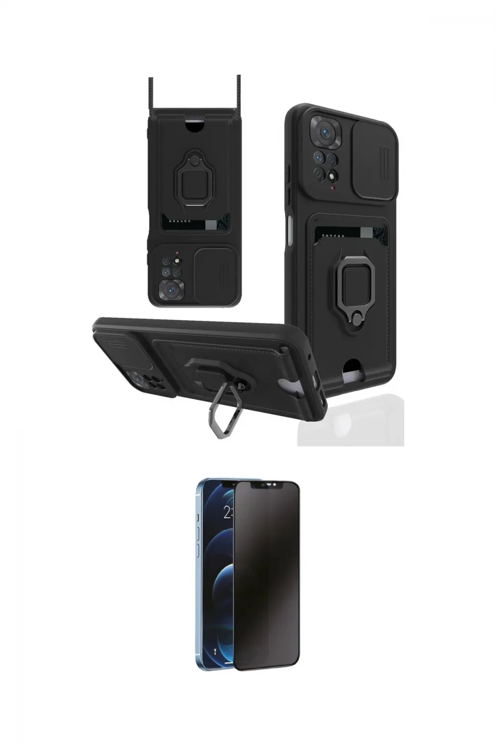 ieg™ Redmi Note 11 Pro Kılıf Vadi Form Prime - Siyah 3D Antistatik Hayalet Cam Ekran Koruyucu