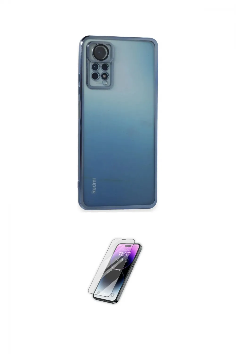 ieg™ Redmi Note 11 Pro Kılıf Vadi Minimal - Şeffaf Pasifik Cam Ekran Koruyucu