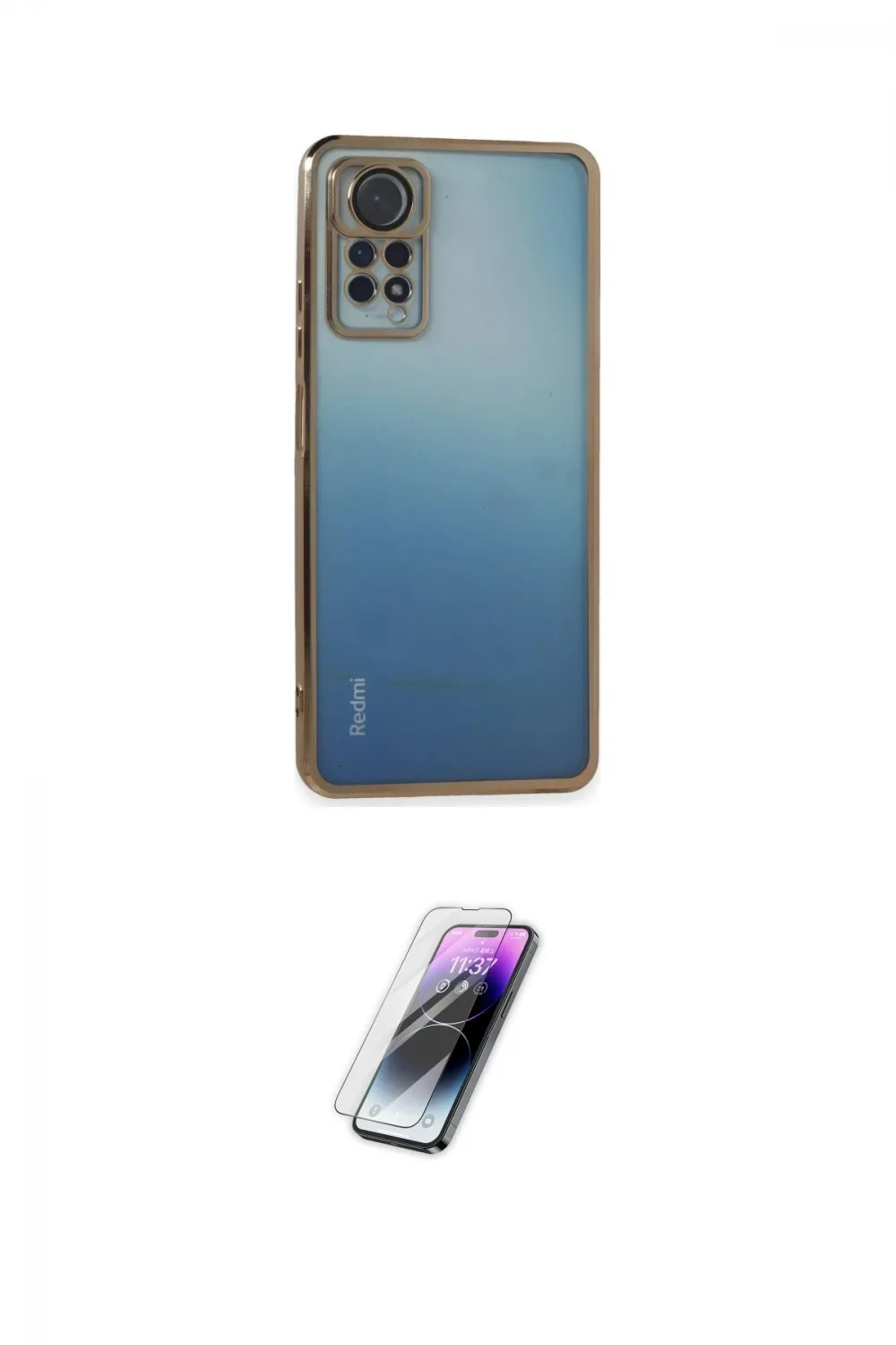 ieg™ Redmi Note 11 Pro Kılıf Vadi Minimal - Şeffaf Pasifik Cam Ekran Koruyucu