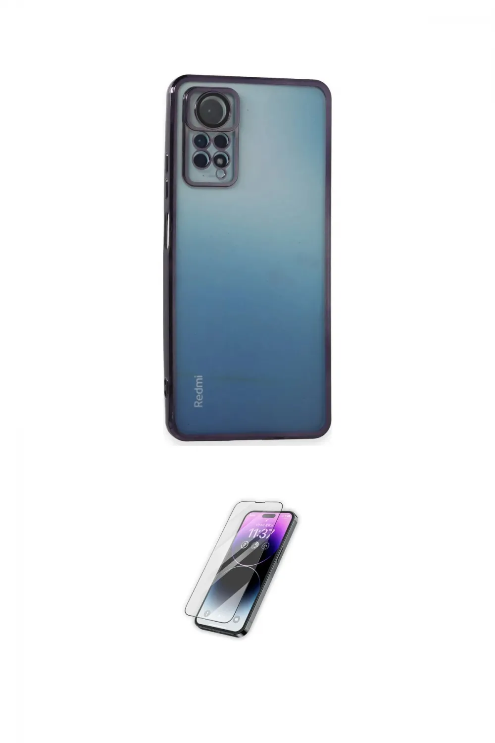ieg™ Redmi Note 11 Pro Kılıf Vadi Minimal - Şeffaf Pasifik Cam Ekran Koruyucu