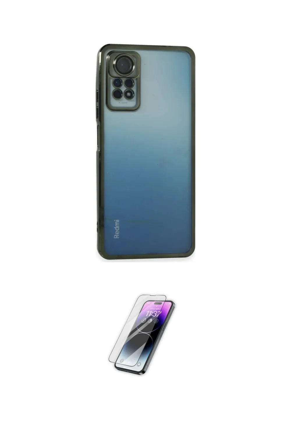 ieg™ Redmi Note 11 Pro Kılıf Vadi Minimal - Şeffaf Pasifik Cam Ekran Koruyucu