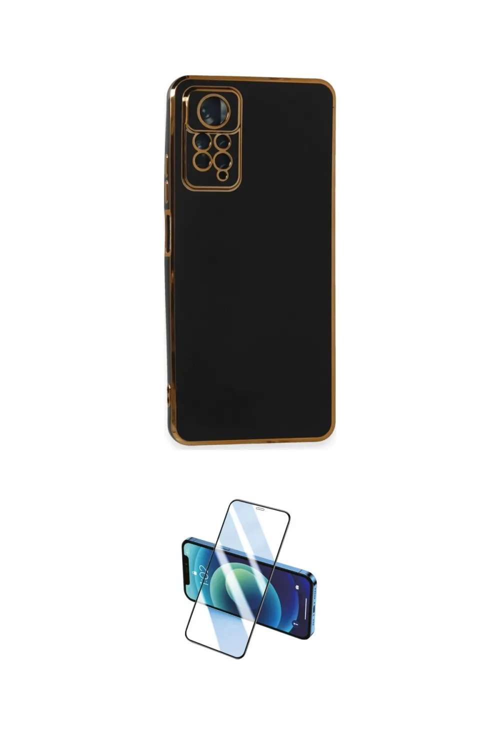 ieg™ Redmi Note 11 Pro Kılıf Yankı Serisi - Siyah 3D Antistatik Cam Ekran Koruyucu