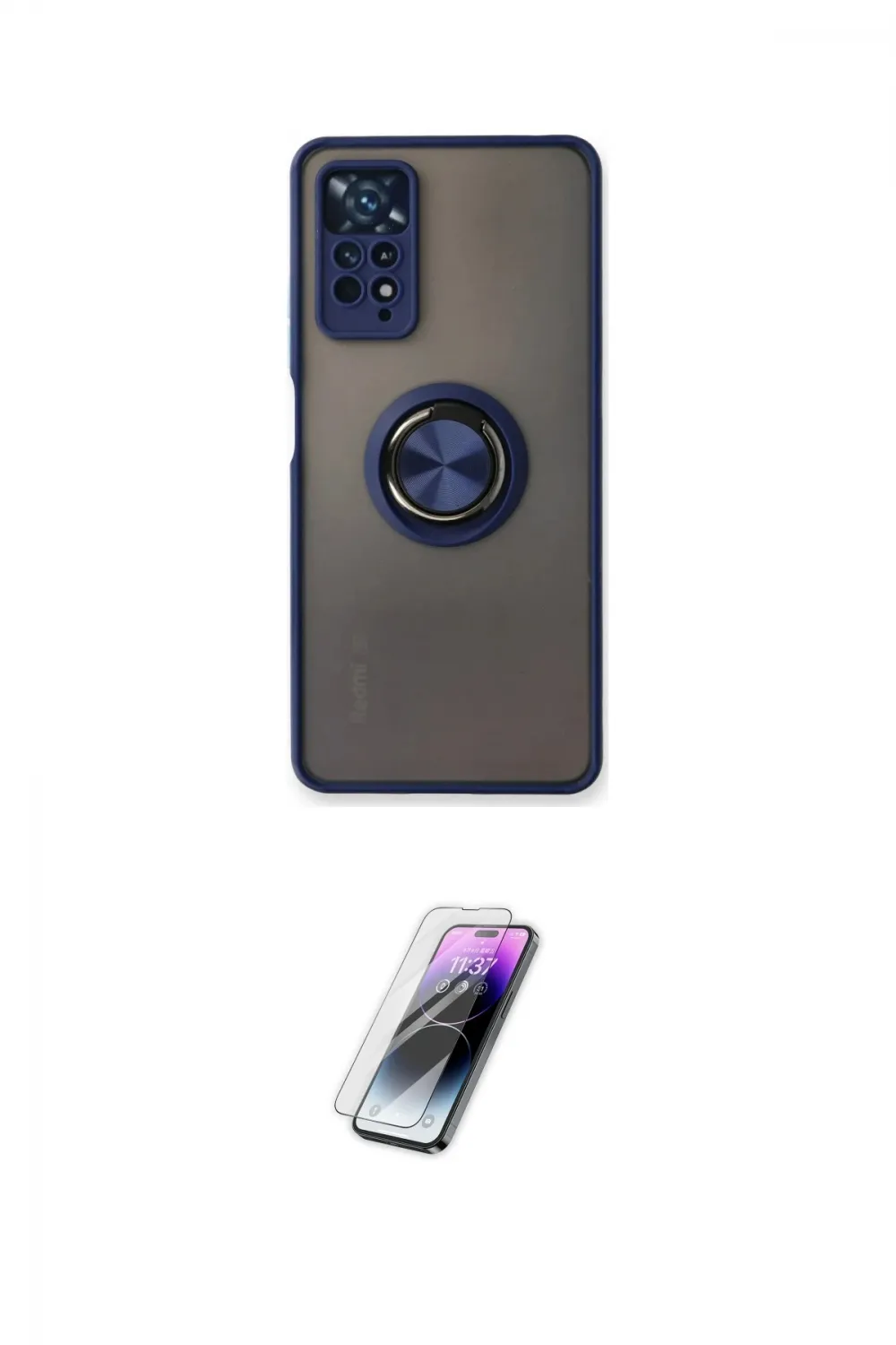 ieg™ Redmi Note 11 Pro Kılıf Yörünge Çizgi - Şeffaf Pasifik Cam Ekran Koruyucu