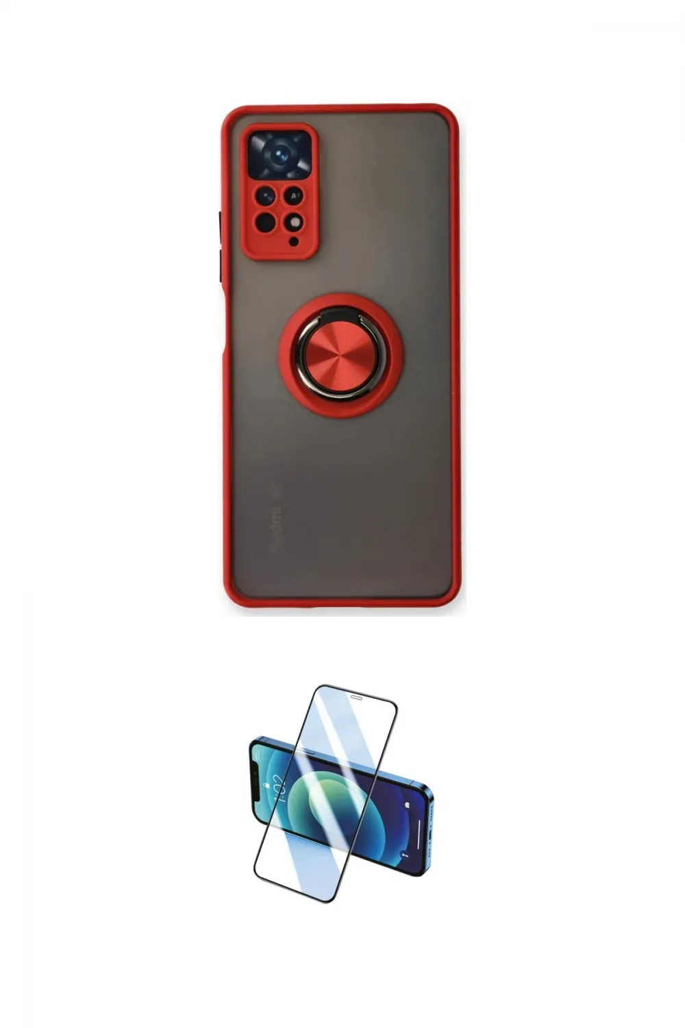 ieg™ Redmi Note 11 Pro Kılıf Yörünge Çizgi - Siyah 3D Antistatik Cam Ekran Koruyucu