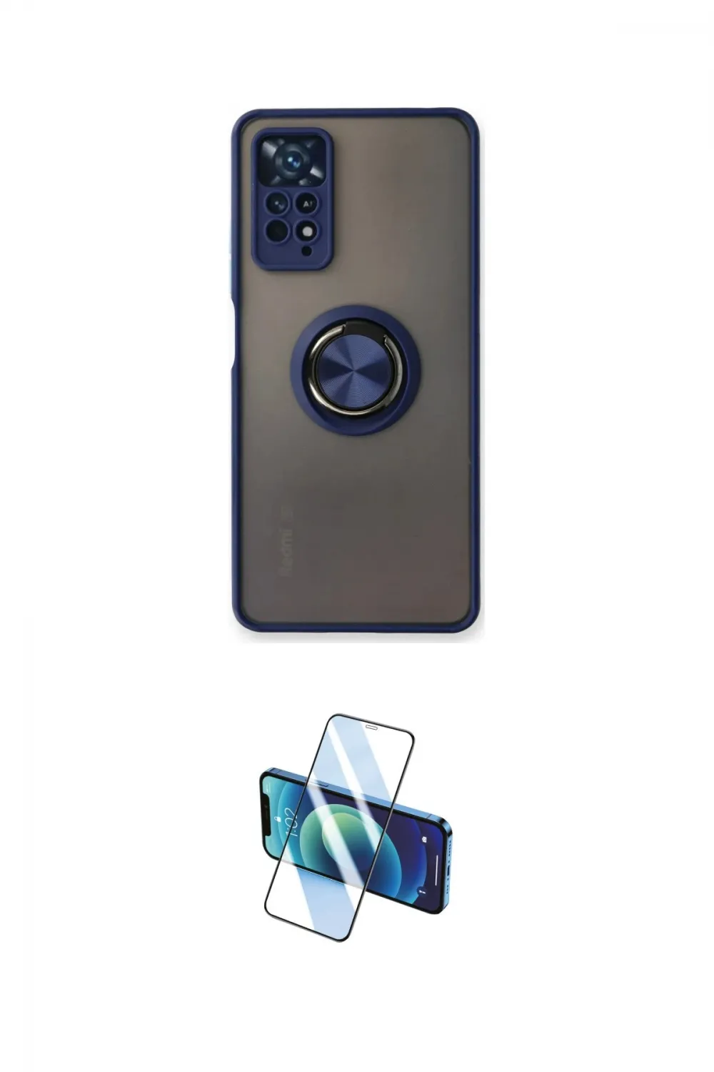 ieg™ Redmi Note 11 Pro Kılıf Yörünge Çizgi - Siyah 3D Antistatik Cam Ekran Koruyucu
