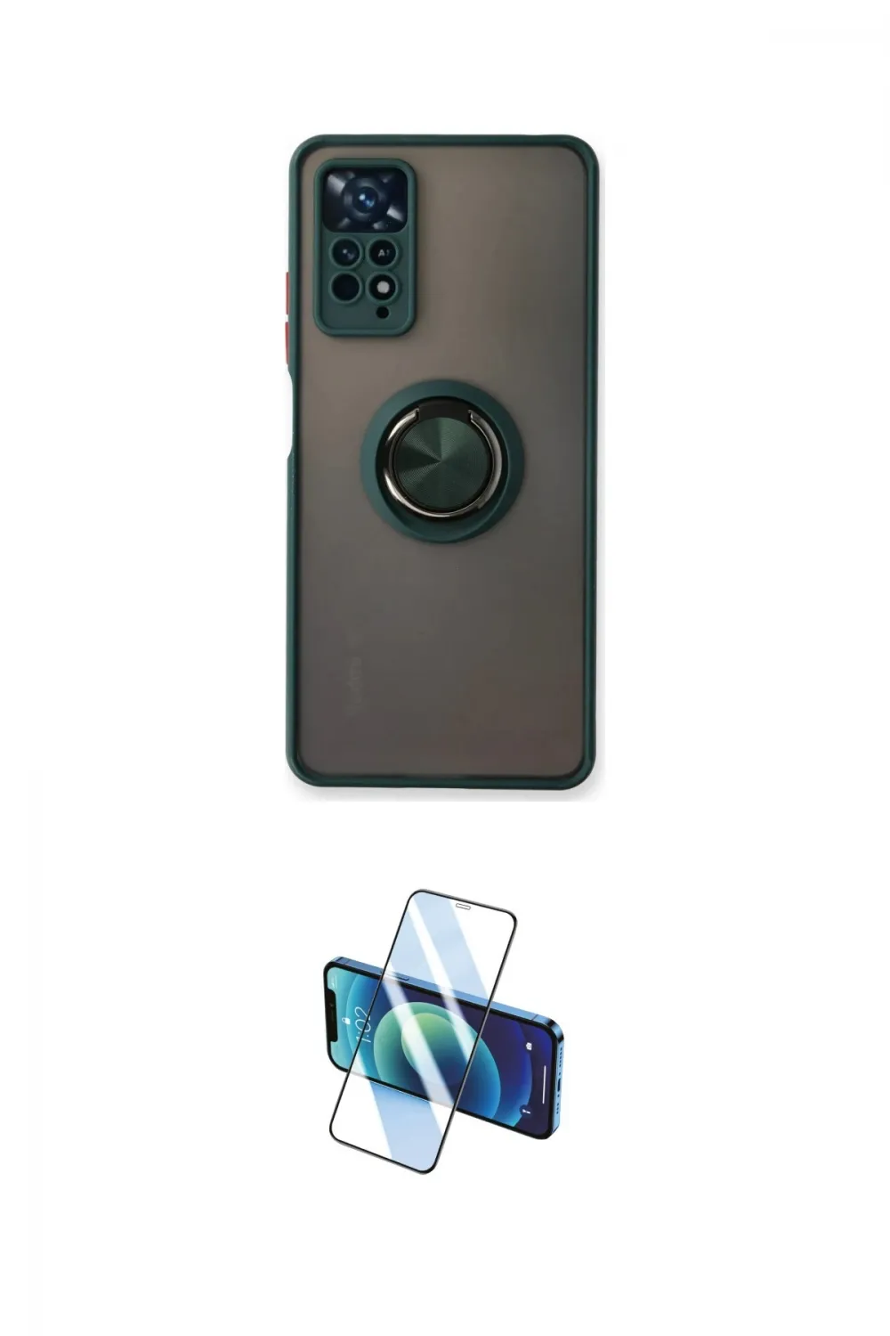 ieg™ Redmi Note 11 Pro Kılıf Yörünge Çizgi - Siyah 3D Antistatik Cam Ekran Koruyucu