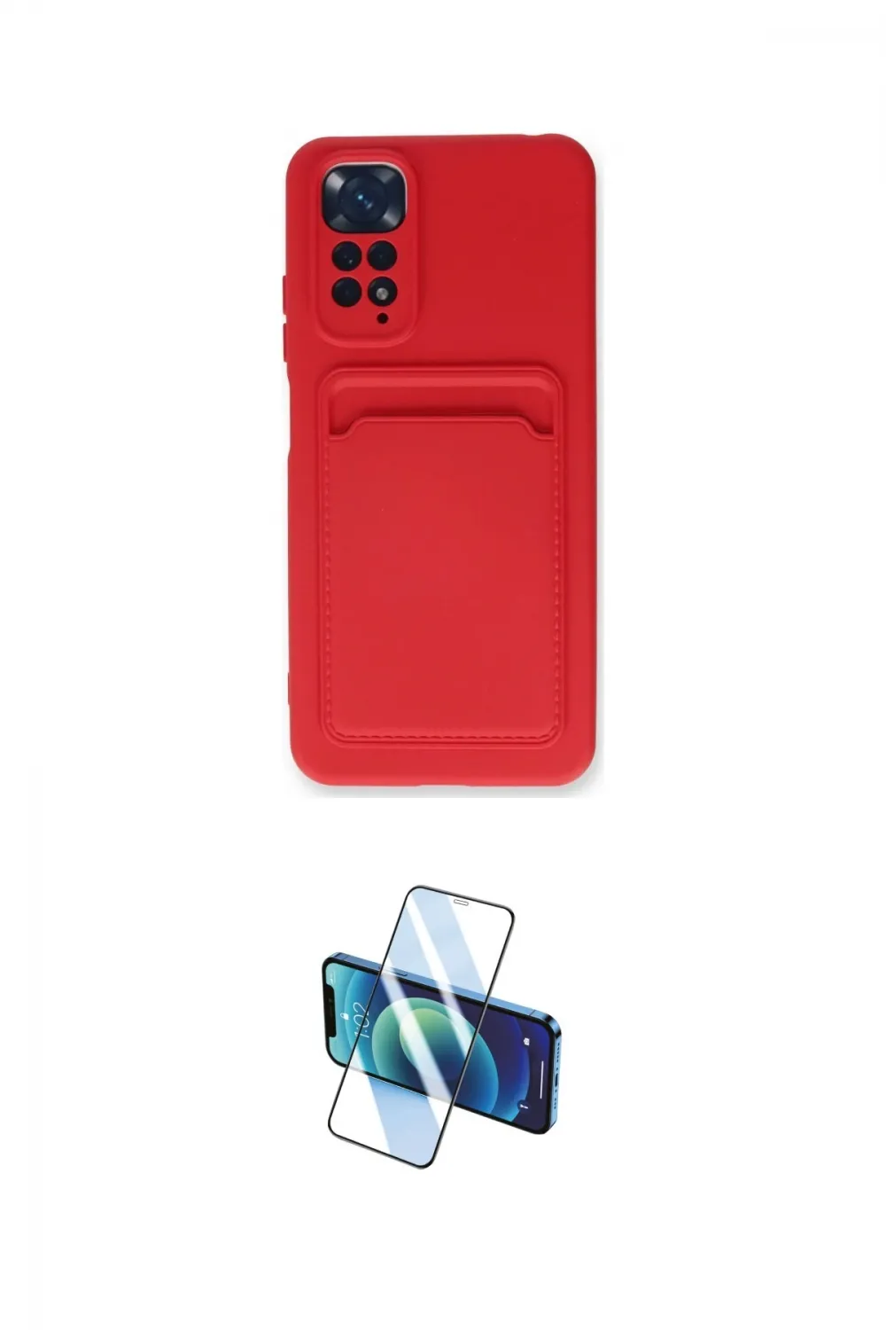 ieg™ Redmi Note 11S Kılıf Vadi Çizgi Prime - Siyah 3D Antistatik Cam Ekran Koruyucu
