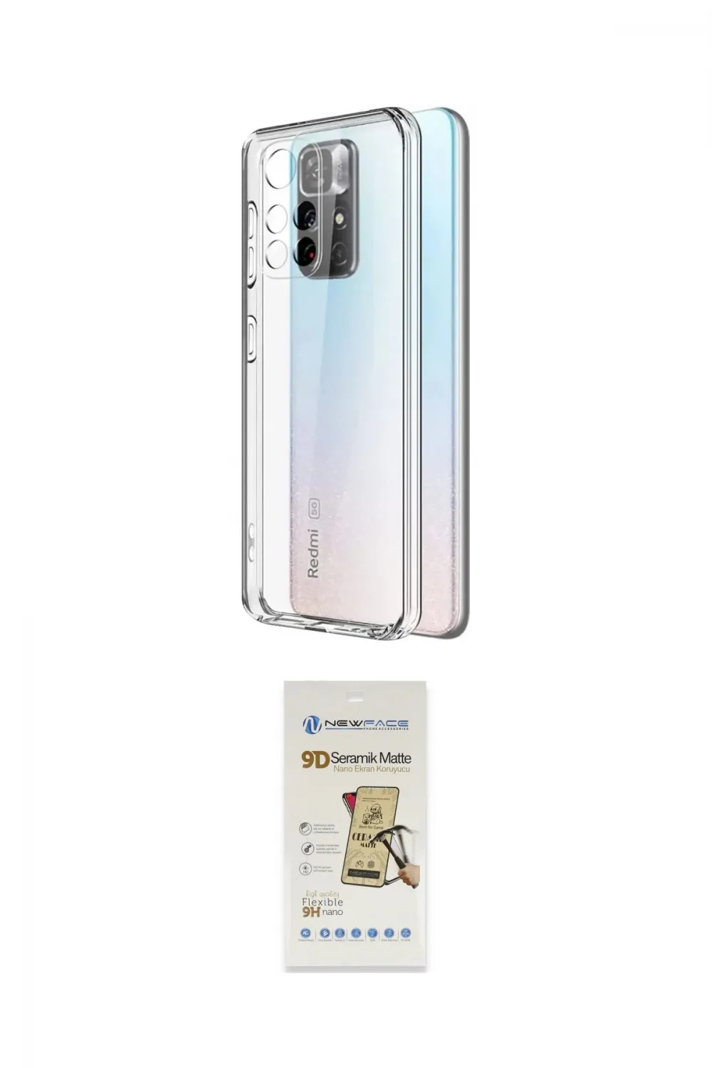 ieg™ Redmi Note 11T Kılıf Zirve Doku - Siyah Mat Seramik Nano Ekran Koruyucu