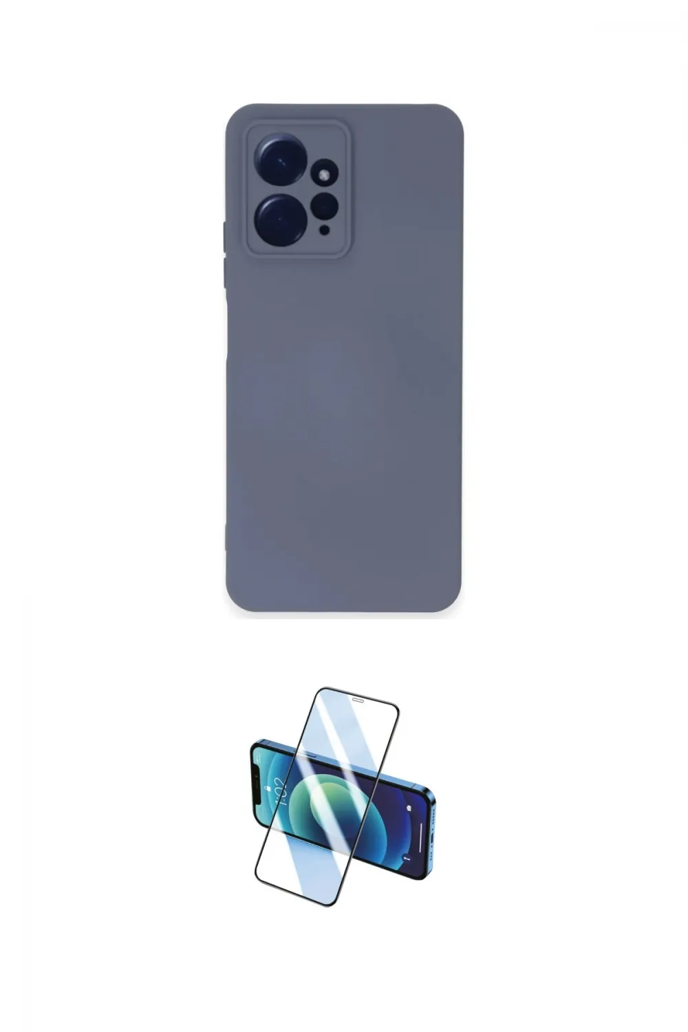 ieg™ Redmi Note 12 4G Kılıf Ahenk Serisi - Siyah 3D Antistatik Cam Ekran Koruyucu