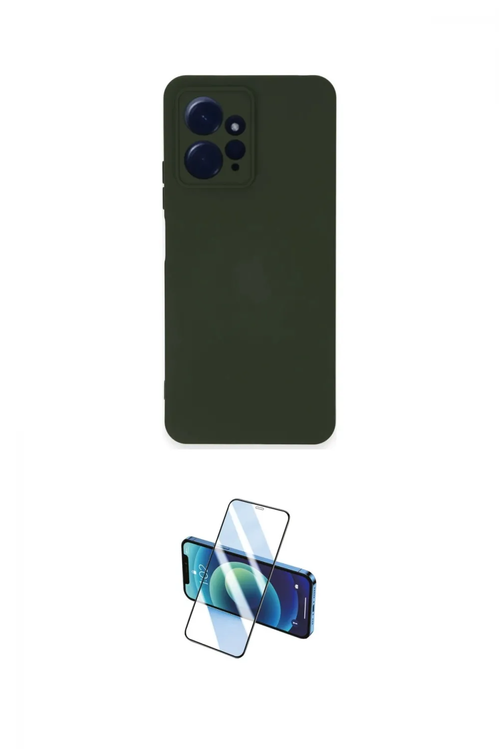 ieg™ Redmi Note 12 4G Kılıf Ahenk Serisi - Siyah 3D Antistatik Cam Ekran Koruyucu