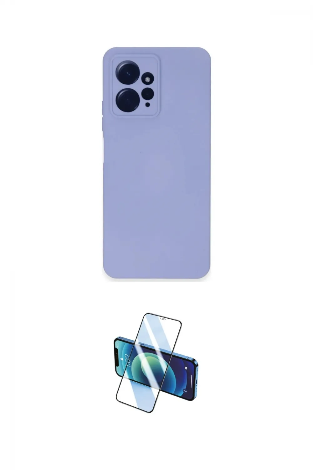 ieg™ Redmi Note 12 4G Kılıf Ahenk Serisi - Siyah 3D Antistatik Cam Ekran Koruyucu