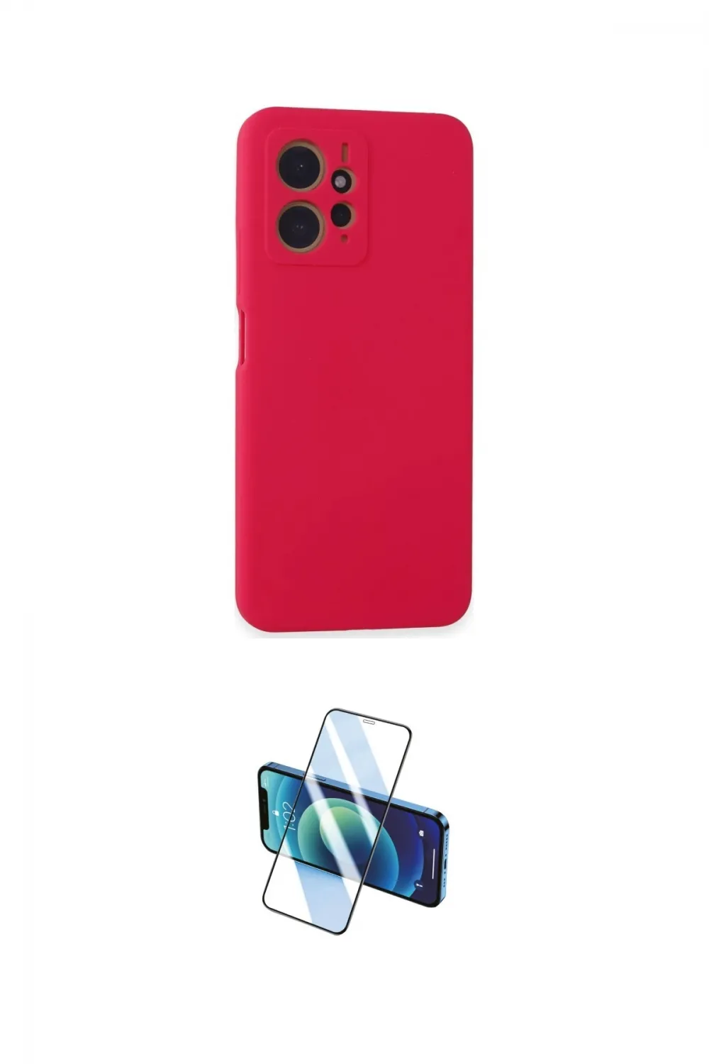 ieg™ Redmi Note 12 4G Kılıf Ahenk Serisi - Siyah 3D Antistatik Cam Ekran Koruyucu