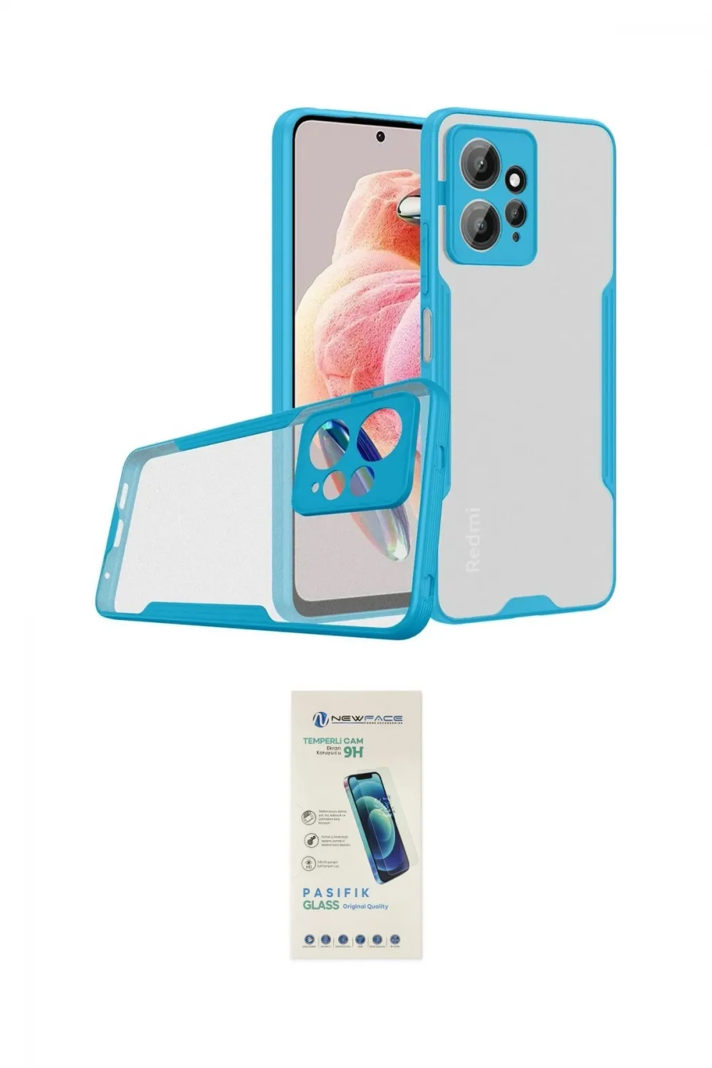 ieg™ Redmi Note 12 4G Kılıf Atlas Asil Serisi - Şeffaf Pasifik Cam Ekran Koruyucu