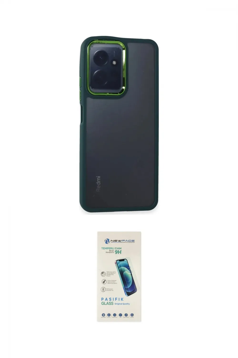 ieg™ Redmi Note 12 4G Kılıf Eksen Doku Prime - Şeffaf Pasifik Cam Ekran Koruyucu