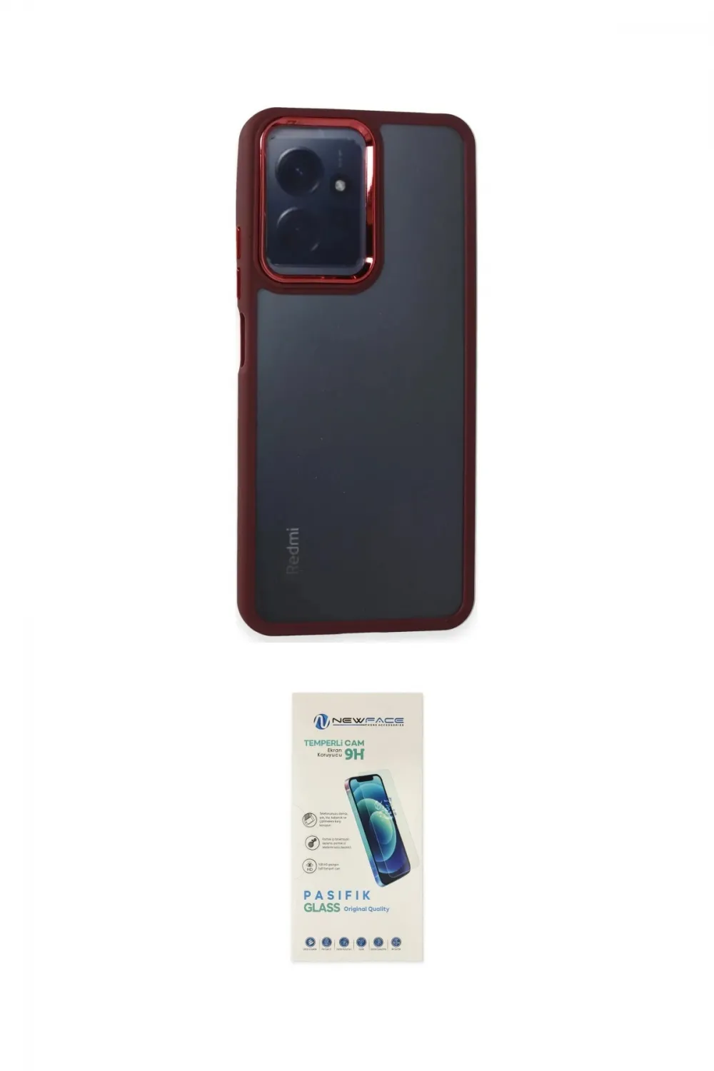 ieg™ Redmi Note 12 4G Kılıf Eksen Doku Prime - Şeffaf Pasifik Cam Ekran Koruyucu