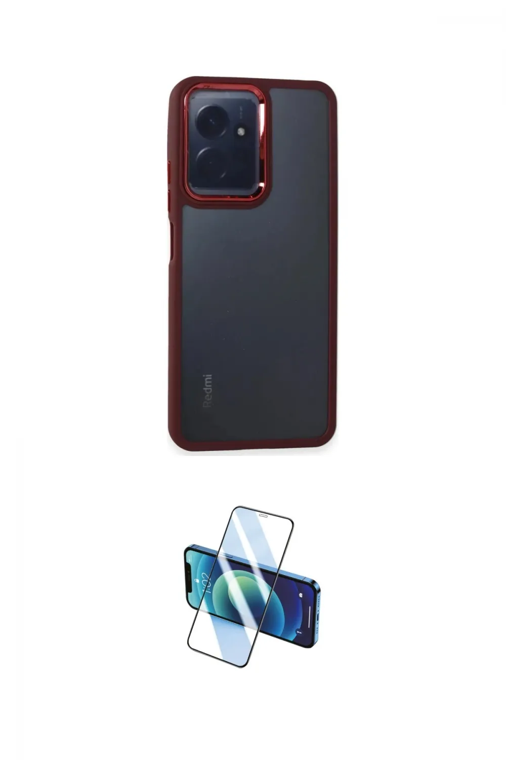 ieg™ Redmi Note 12 4G Kılıf Eksen Doku Prime - Siyah 3D Antistatik Seramik Nano Ekran Koruyucu