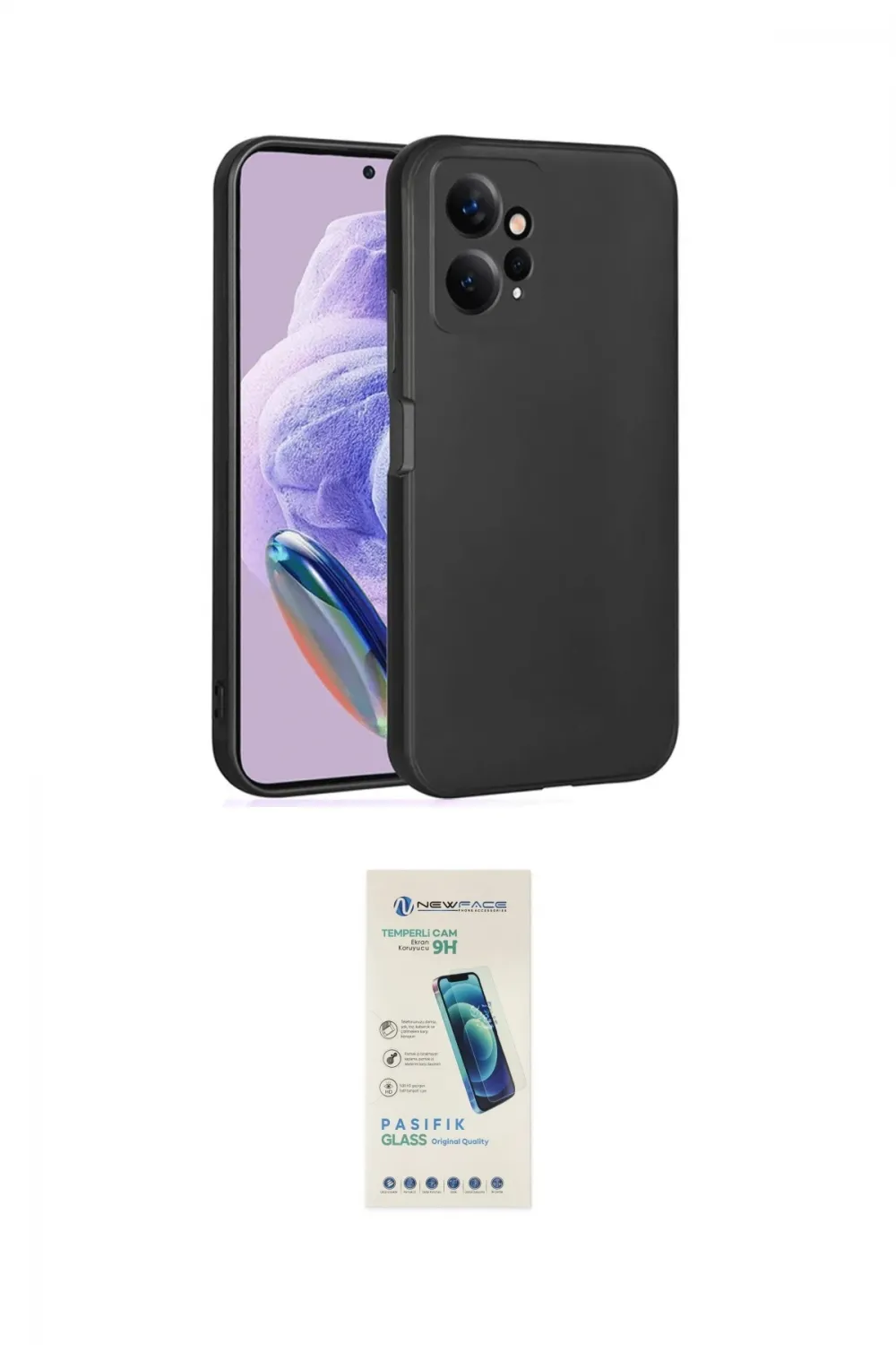ieg™ Redmi Note 12 4G Kılıf Kozmos Yansıma Özel Seri - Şeffaf Pasifik Cam Ekran Koruyucu