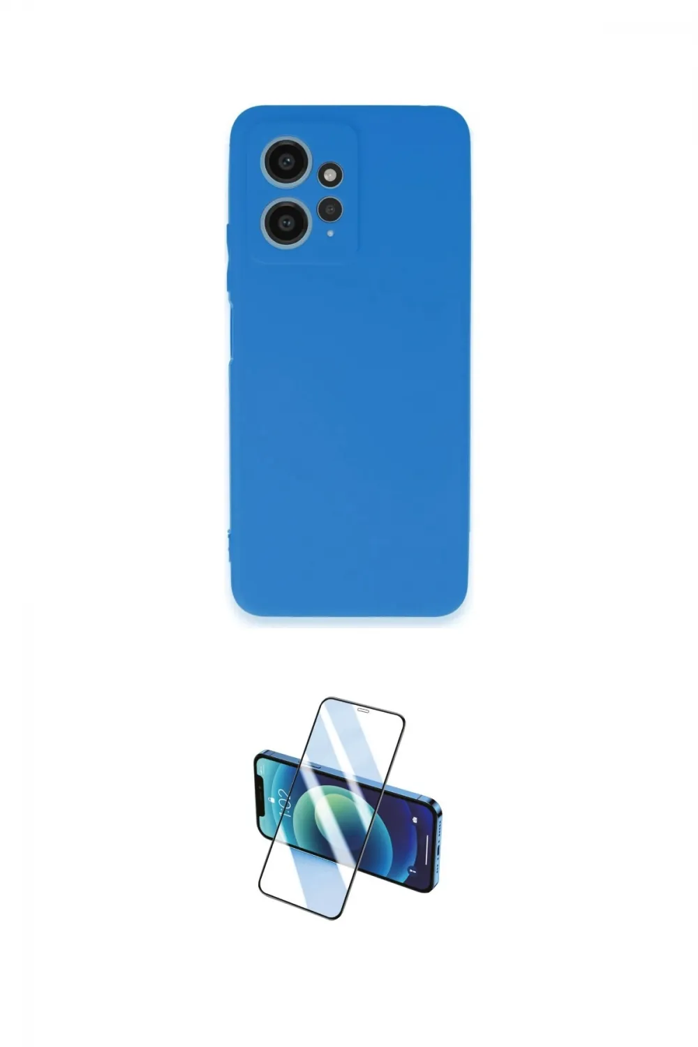 ieg™ Redmi Note 12 4G Kılıf Kozmos Yansıma Özel Seri - Siyah 3D Antistatik Cam Ekran Koruyucu