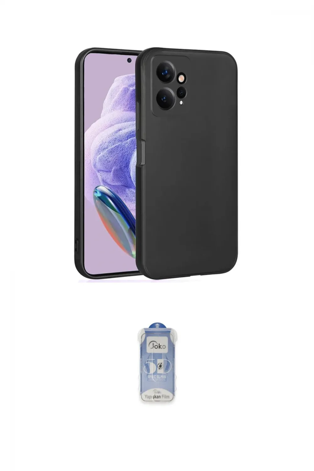 ieg™ Redmi Note 12 4G Kılıf Kozmos Yansıma Özel Seri - Siyah Joko Magic 5D Cam