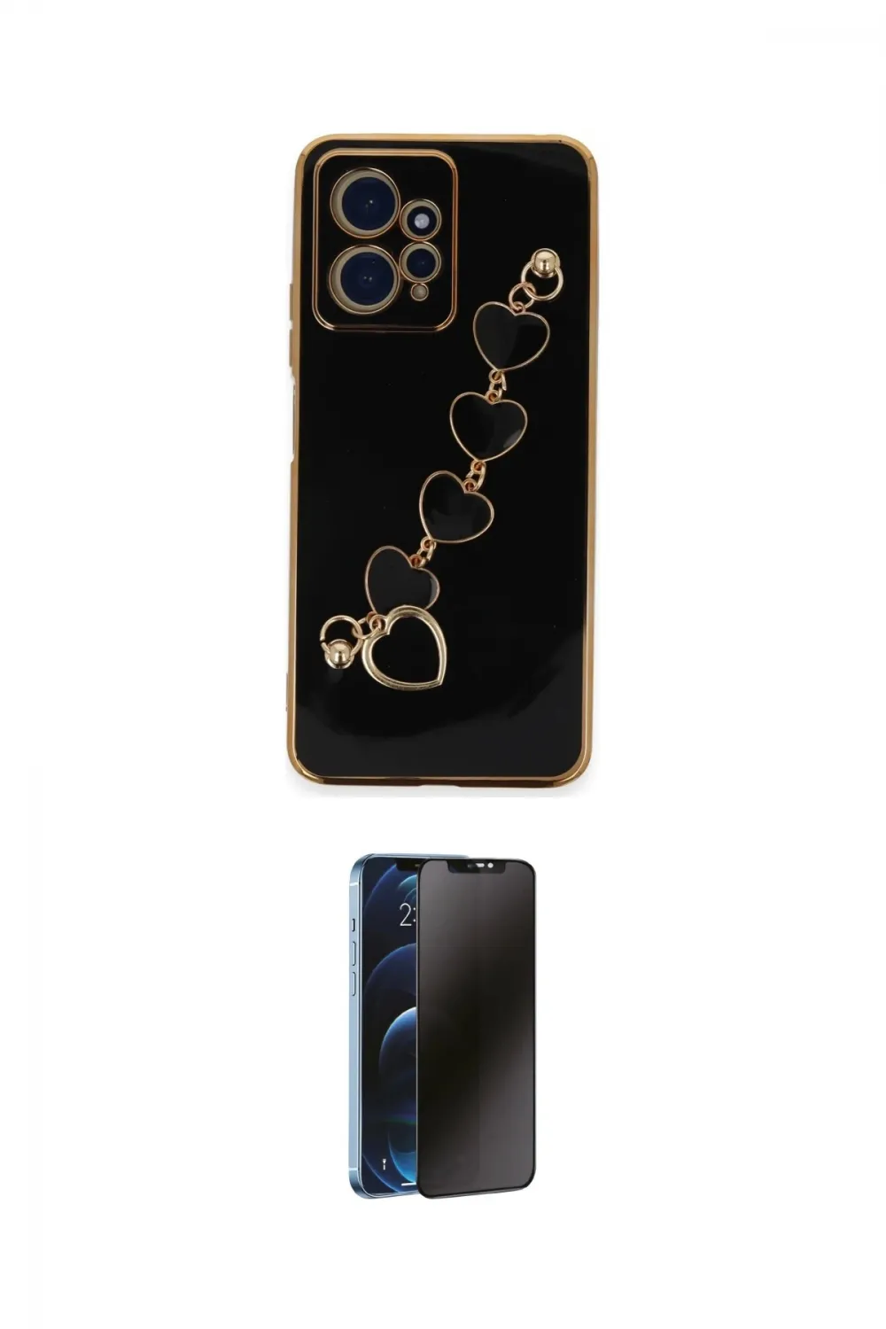 ieg™ Redmi Note 12 4G Kılıf Nova Işık Prime - Siyah 3D Antistatik Hayalet Cam Ekran Koruyucu