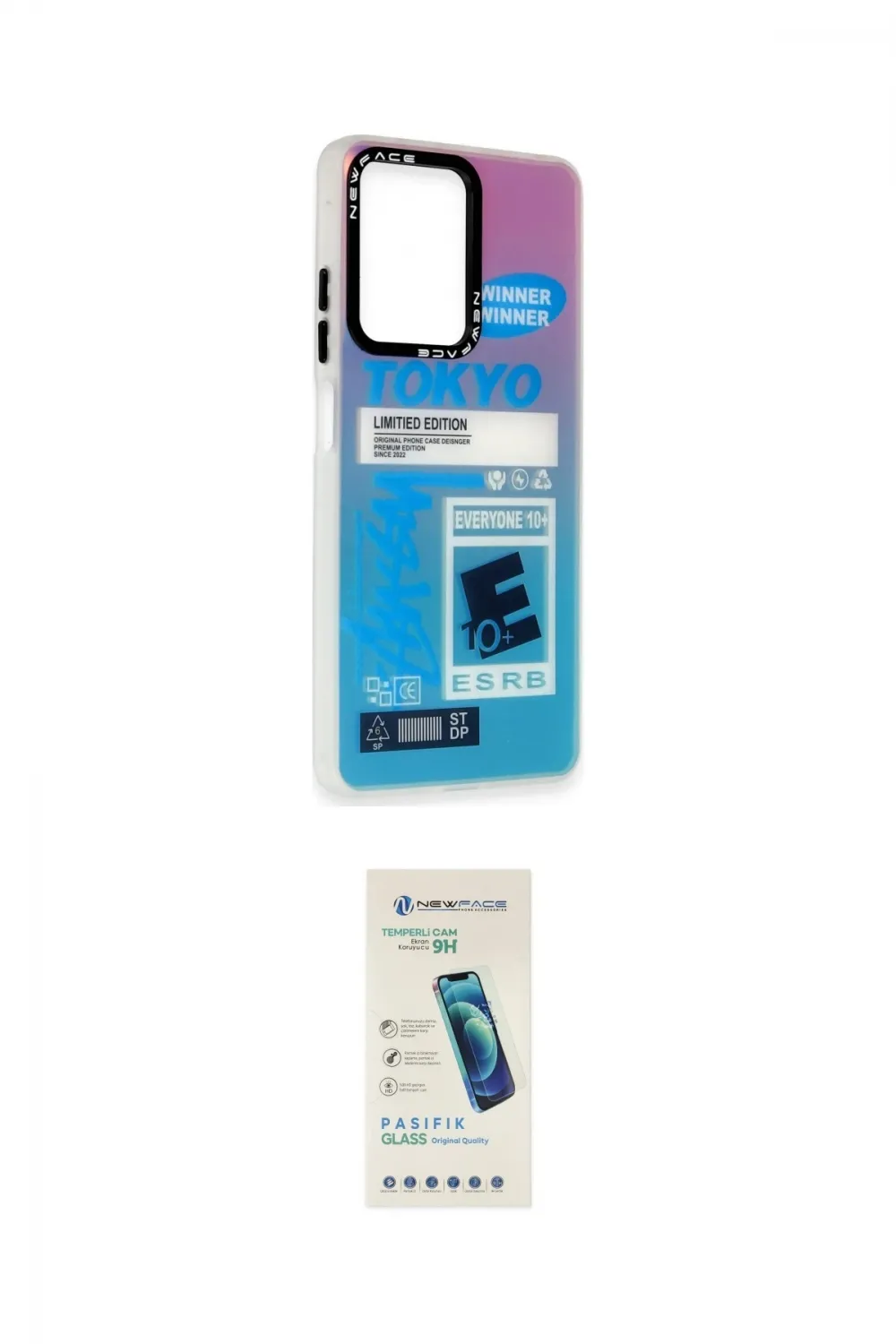ieg™ Redmi Note 12 4G Kılıf Siluet Çizgi Koleksiyonu - Şeffaf Pasifik Cam Ekran Koruyucu