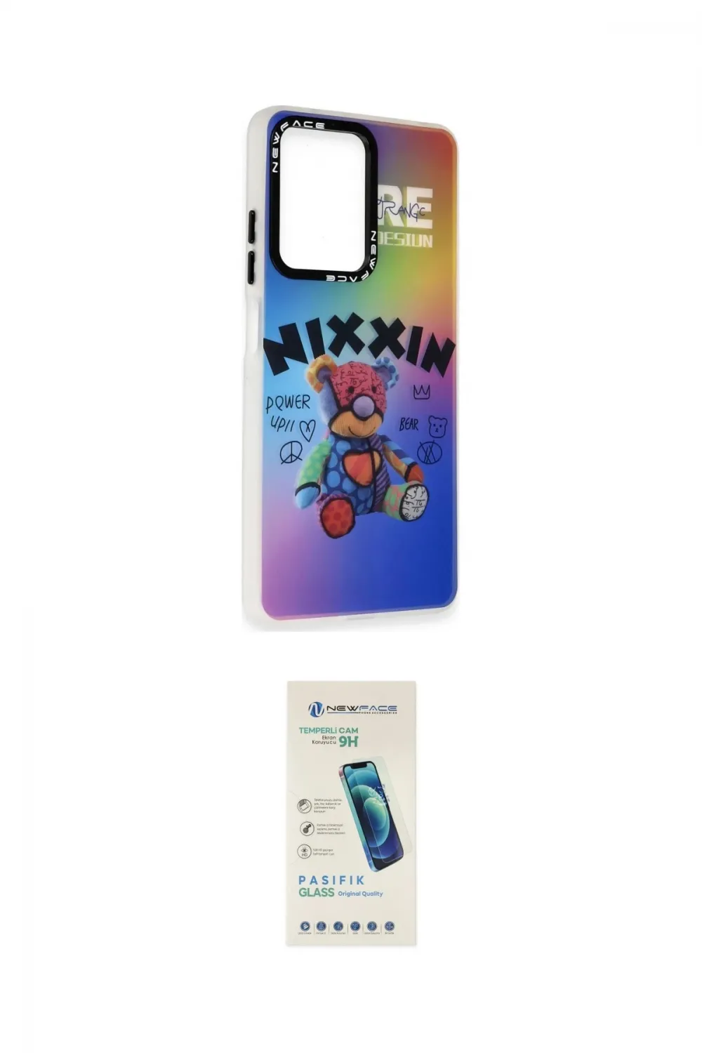 ieg™ Redmi Note 12 4G Kılıf Siluet Çizgi Koleksiyonu - Şeffaf Pasifik Cam Ekran Koruyucu