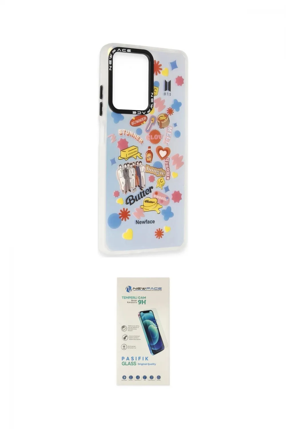 ieg™ Redmi Note 12 4G Kılıf Siluet Çizgi Koleksiyonu - Şeffaf Pasifik Cam Ekran Koruyucu