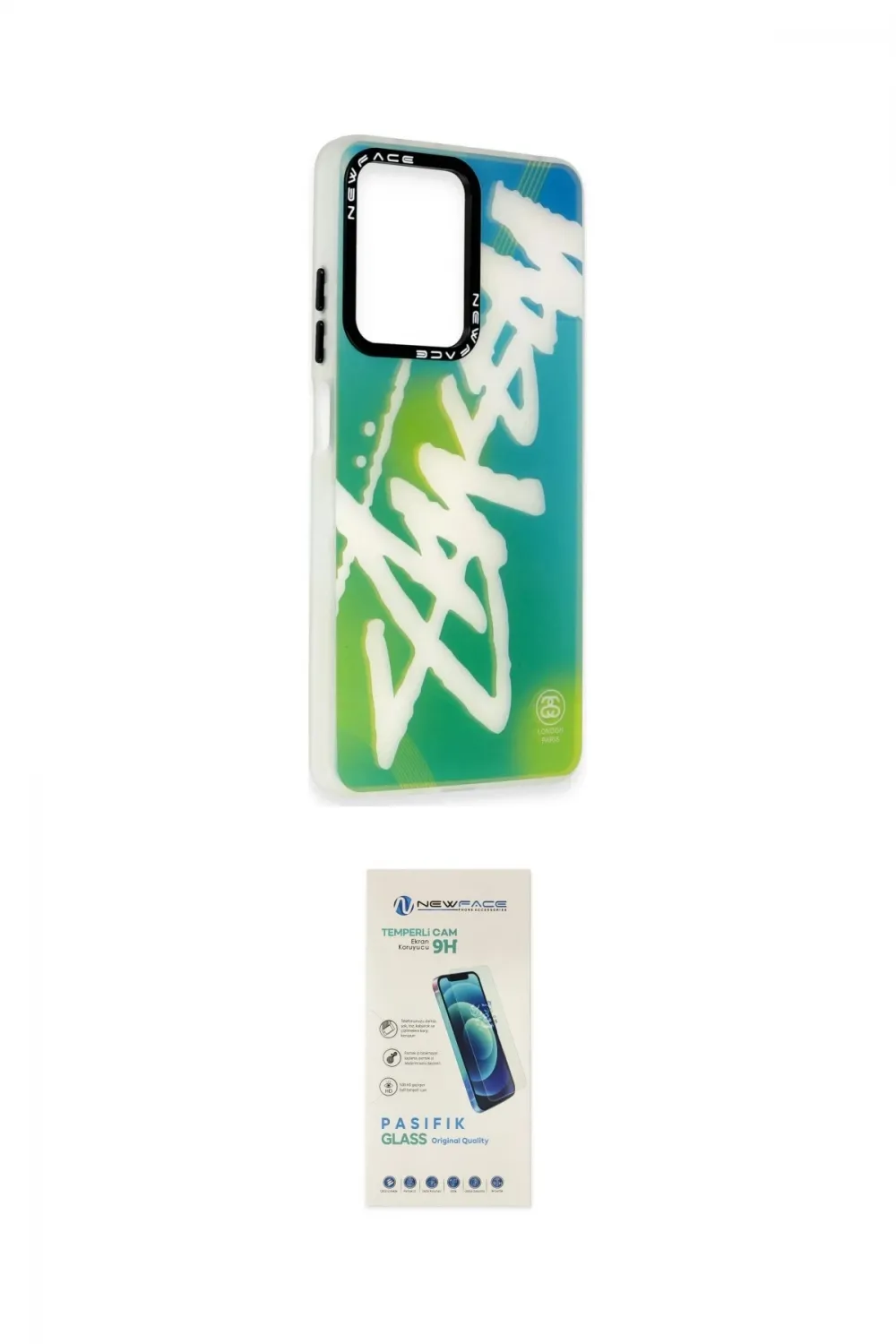 ieg™ Redmi Note 12 4G Kılıf Siluet Çizgi Koleksiyonu - Şeffaf Pasifik Cam Ekran Koruyucu