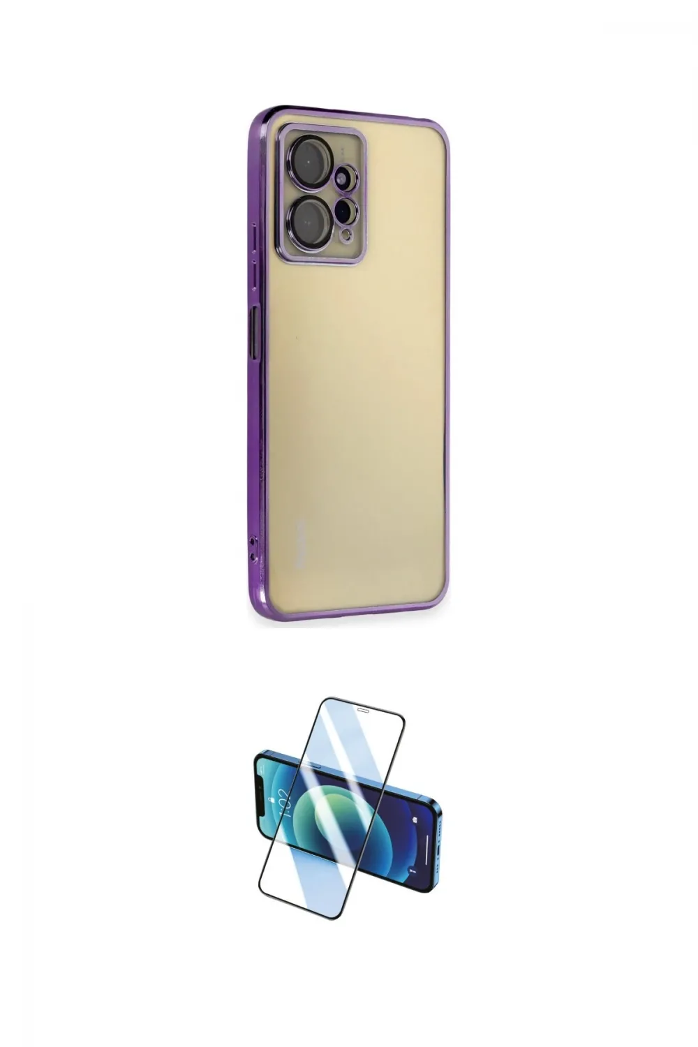 ieg™ Redmi Note 12 4G Kılıf Vadi Minimal - Siyah 3D Antistatik Cam Ekran Koruyucu